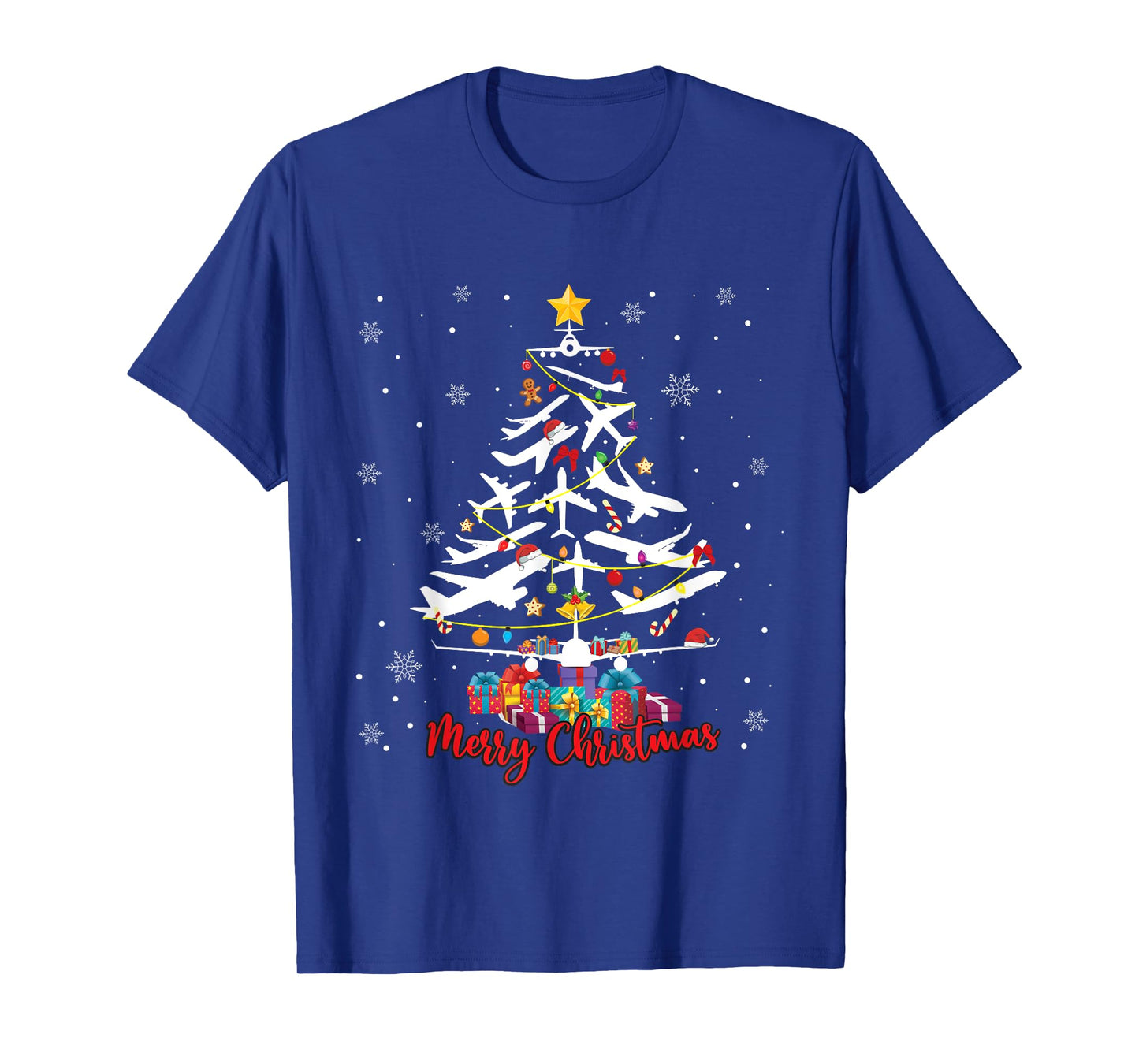 Airplane Christmas Tree Merry Xmas Most Likely Pilot T-Shirt