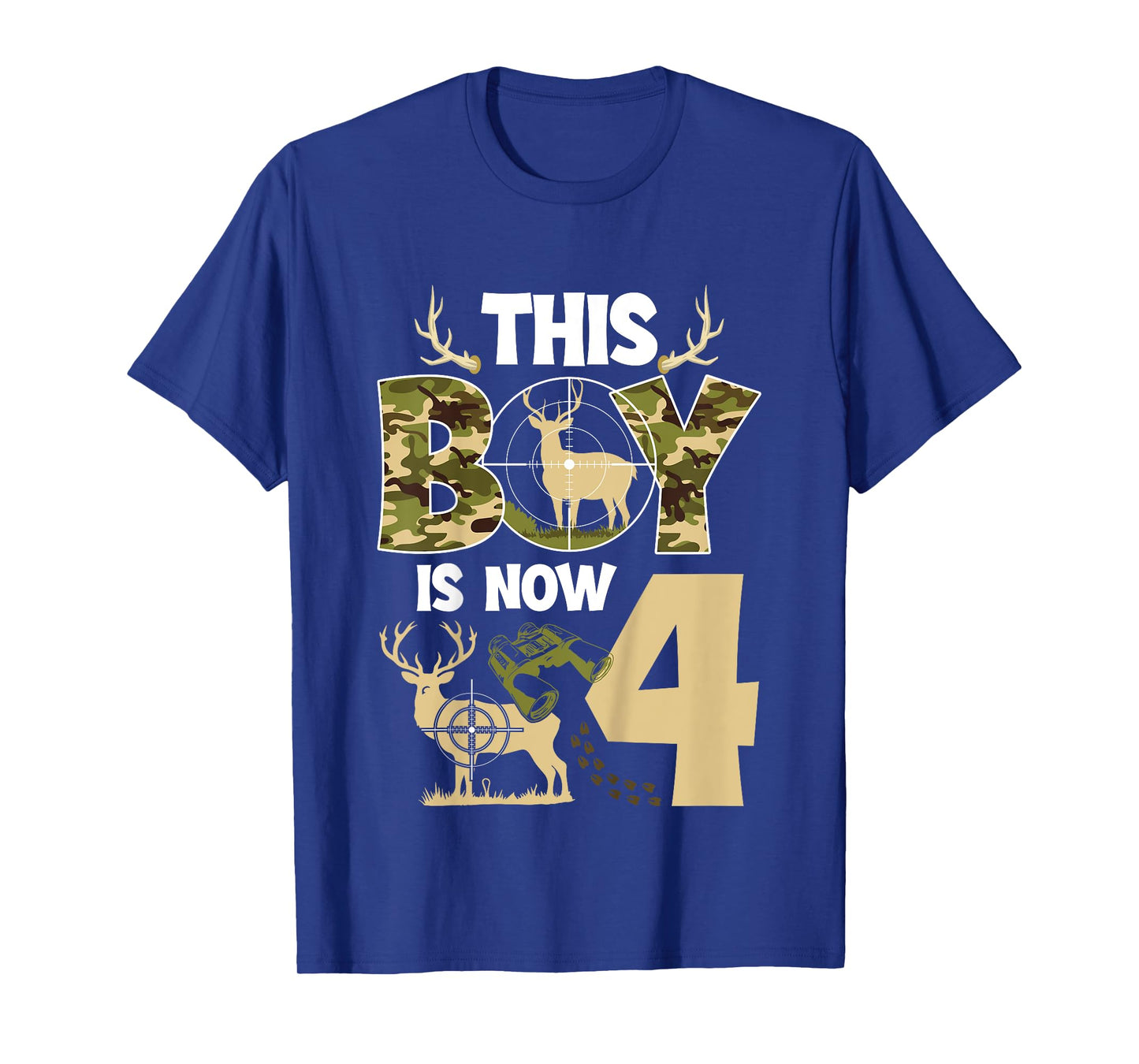 4th Hunting Birthday Party 4 Year Old Hunter Birthday T-Shirt