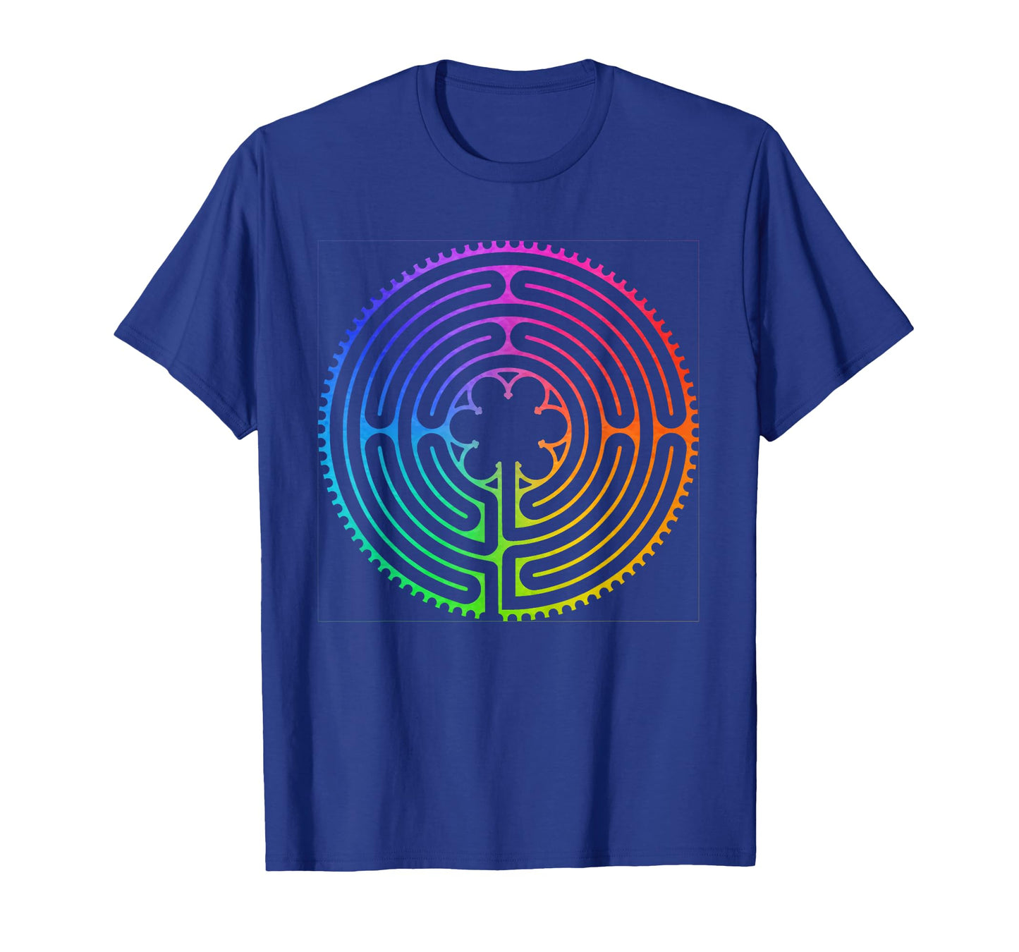 Labyrinth Rainbow Chartres Labyrinth Maze Yoga Design T-Shirt