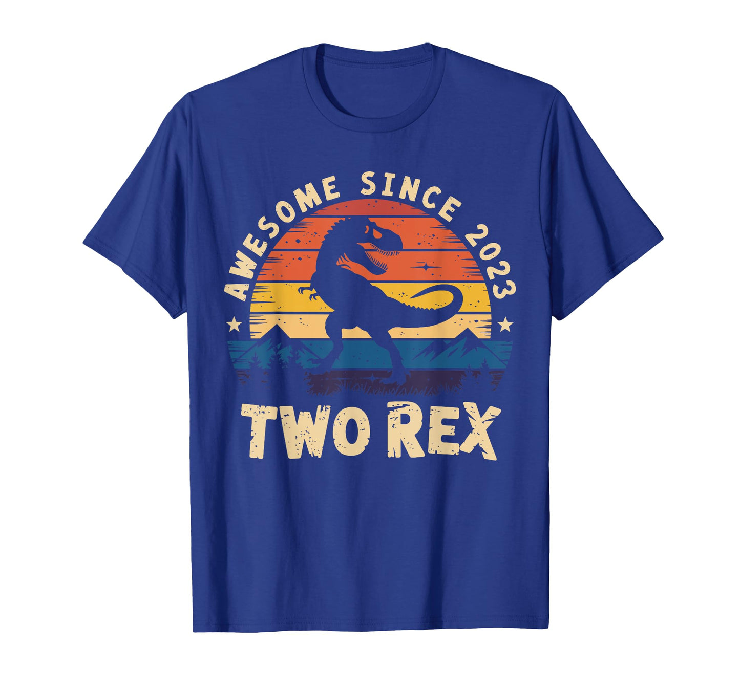 Two Rex 2nd Birthday Bday Boys Second Dinosaur 2 Year Old T-Shirt