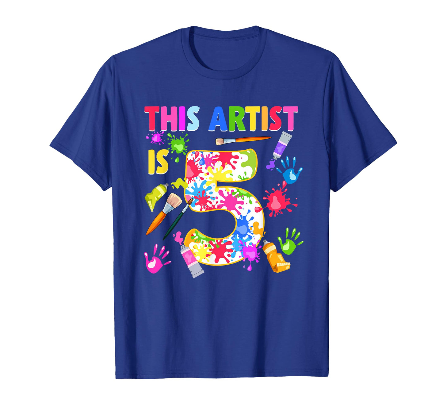 This Artist Is 5 Year Old Birthday 5th Painting Art Party T-Shirt