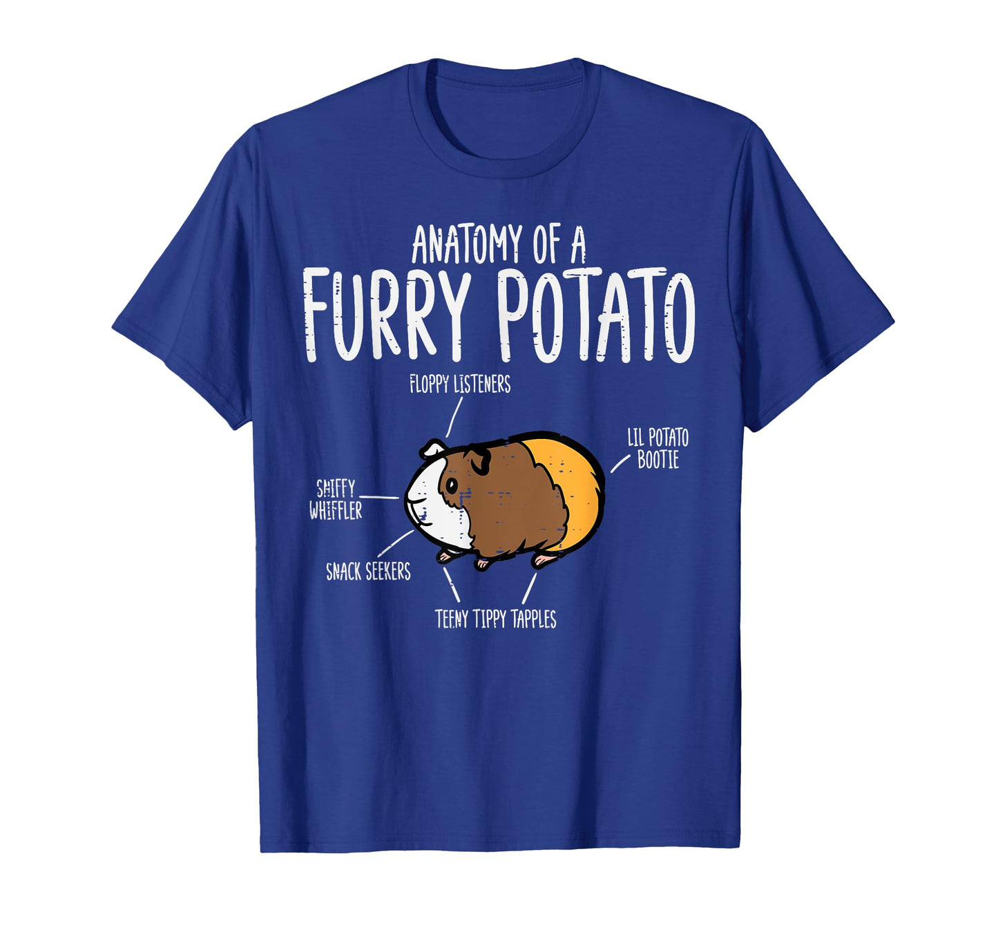Guinea Pig Anatomy Of Furry Potato Funny Cavy Men Women Kids T-Shirt