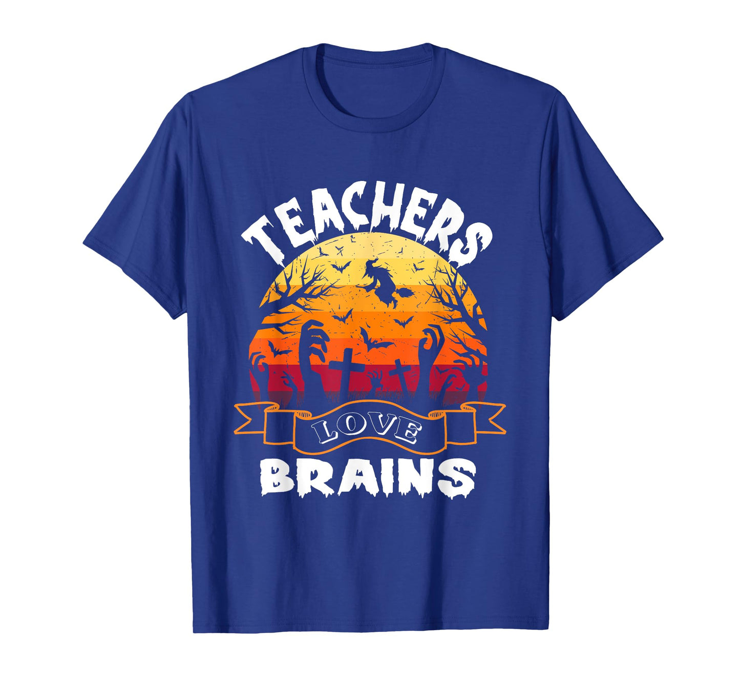 Teachers Love Brains Halloween Teacher Zombies Spooky tee T-Shirt