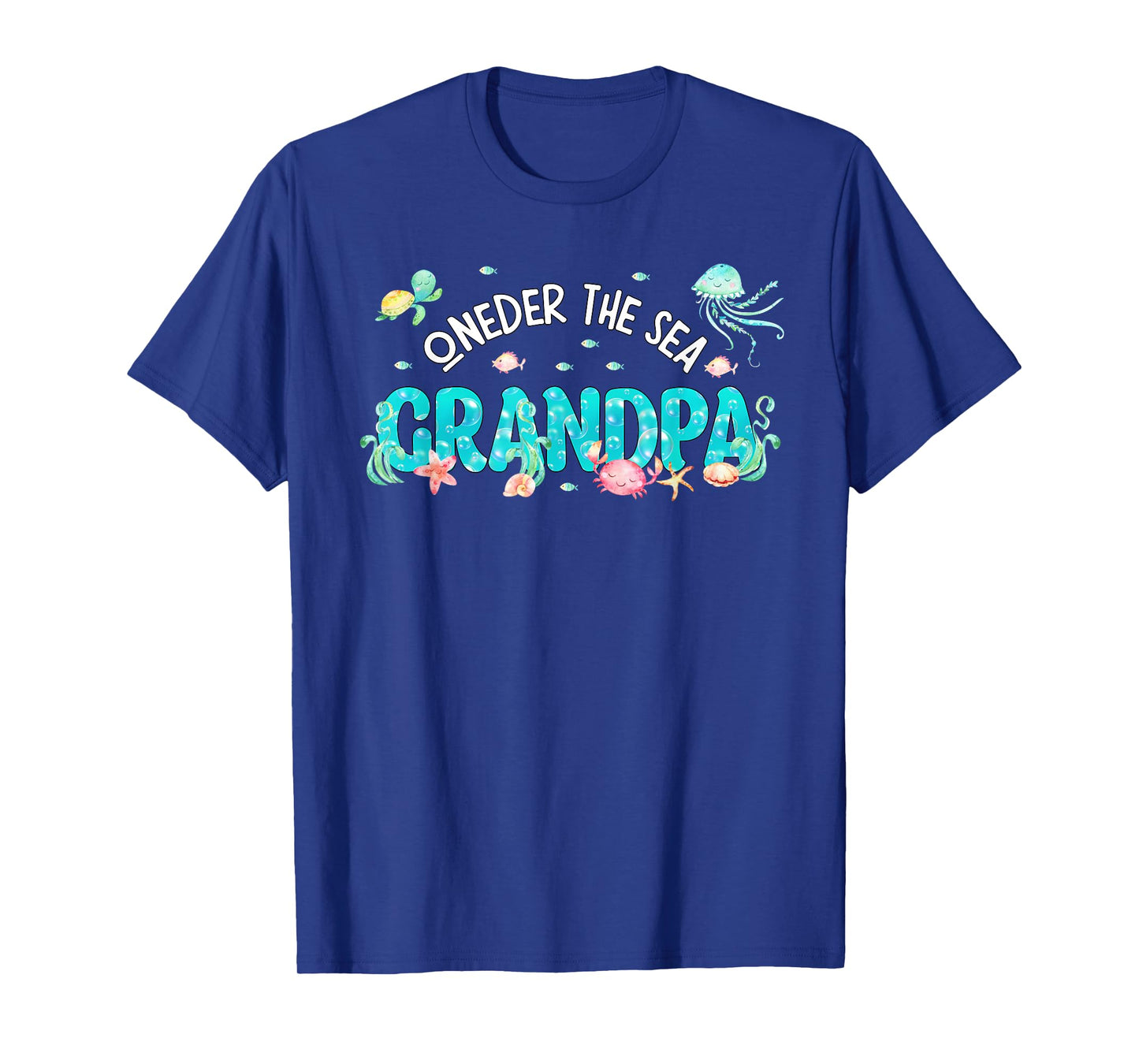 Mens Under Sea Grandpa Birthday Girl Boy Matching Family Party T-Shirt