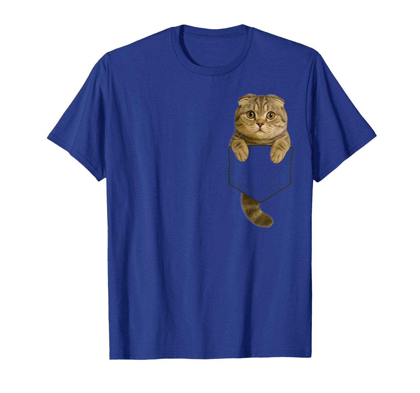 Scottish Fold Cat Pocket Gifts Cat Mom Cat Dad Cat Lover T-Shirt