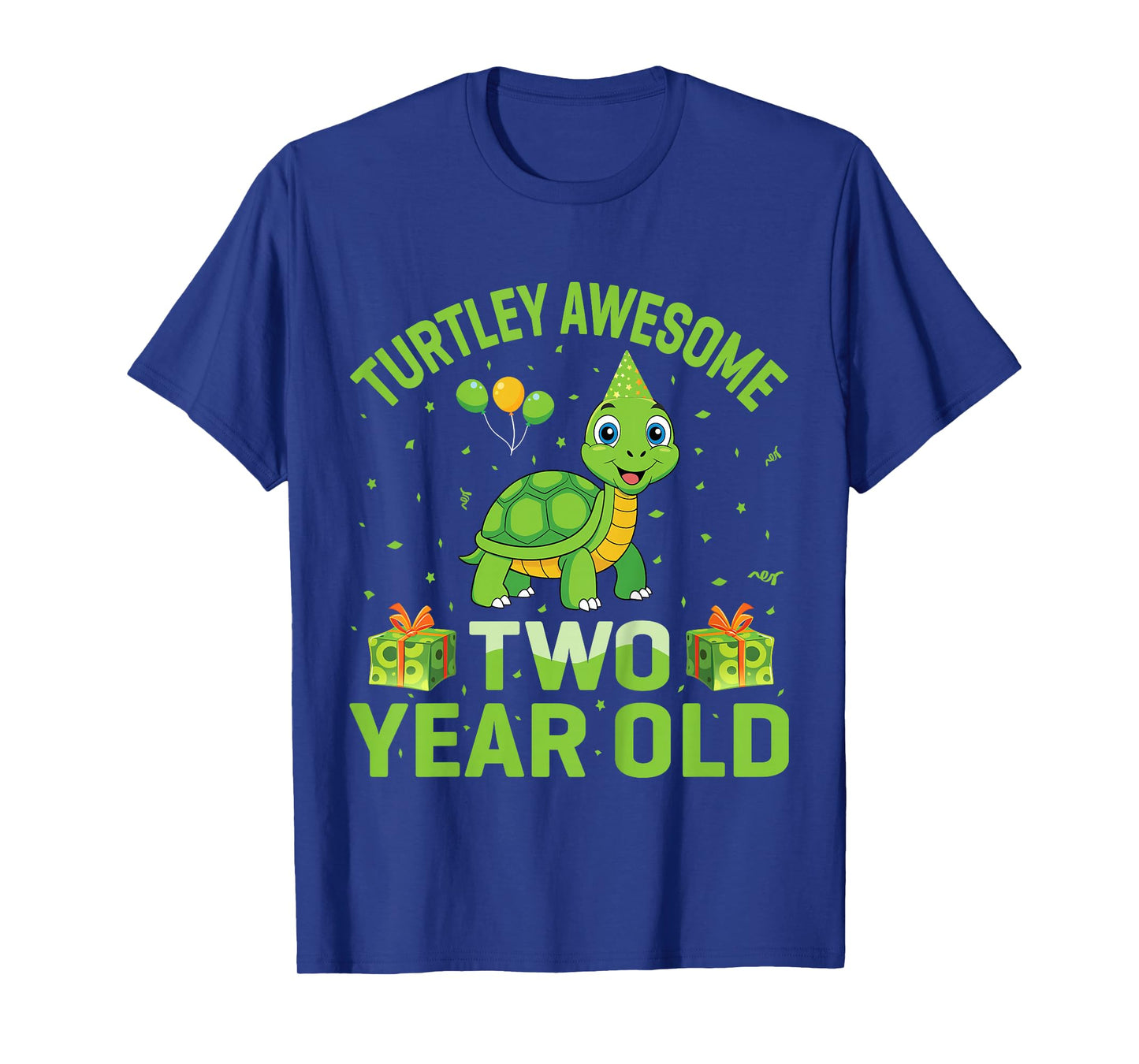 Turtley Awesome Two Year Old Cute Turtle 2nd Birthday Party T-Shirt