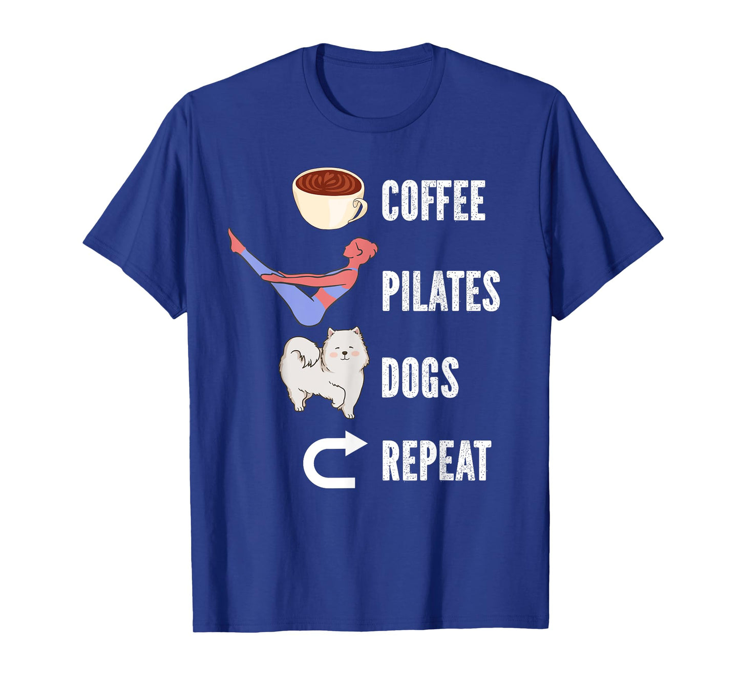 Coffee Pilates Dogs Repeat Design For Dog And Pilates Lovers T-Shirt for Men Women Girls Kids