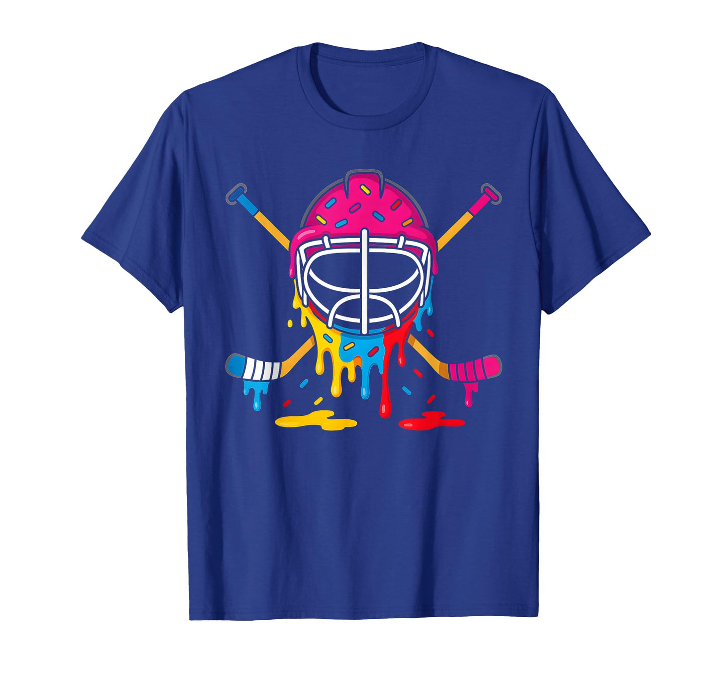Hockey Ice Cream Drip Boys Girls Ice Hockey Youth Players T-Shirt