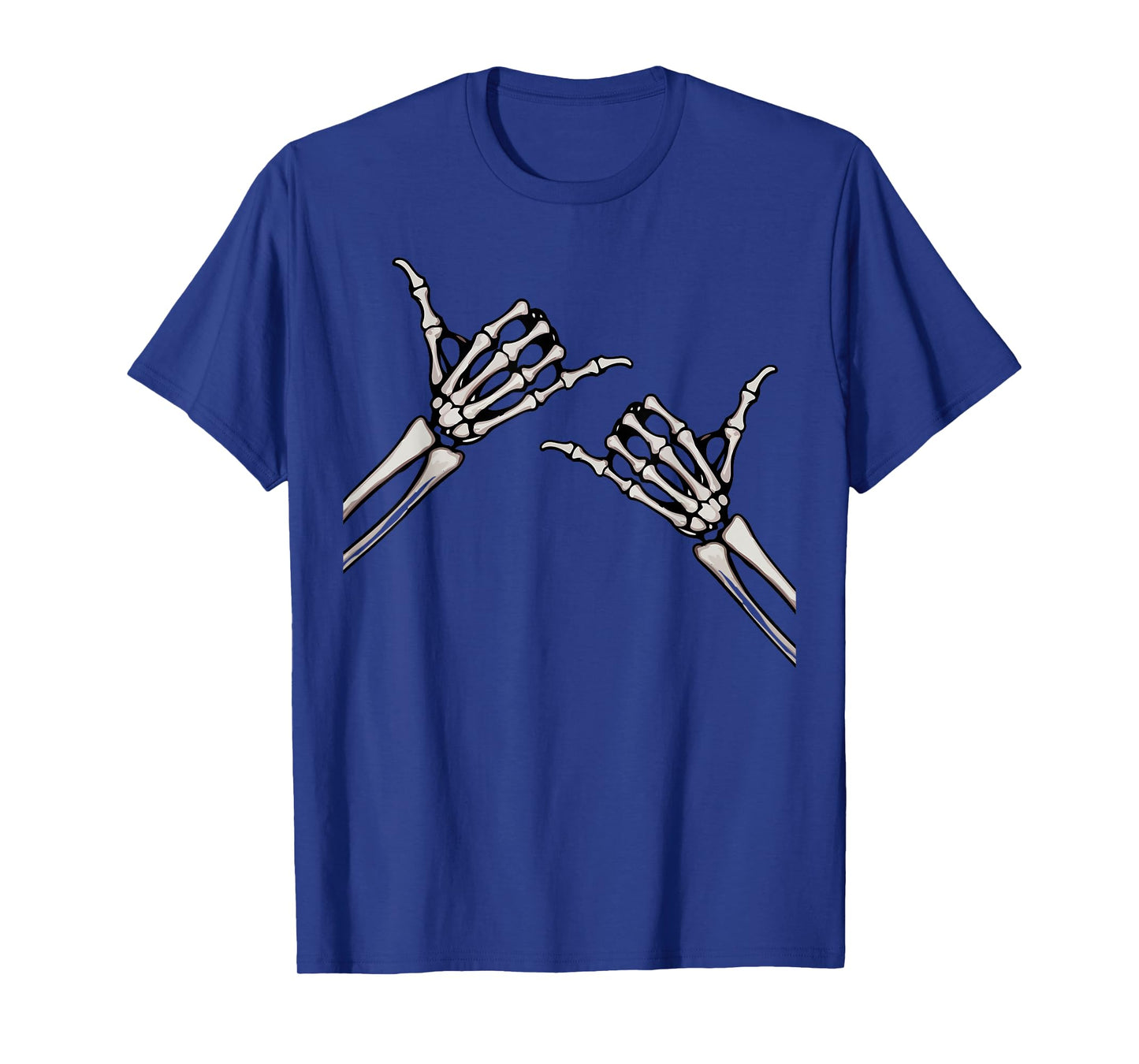 Skeleton Hands Shaka Sign Retro Halloween Costume Men Women T-Shirt
