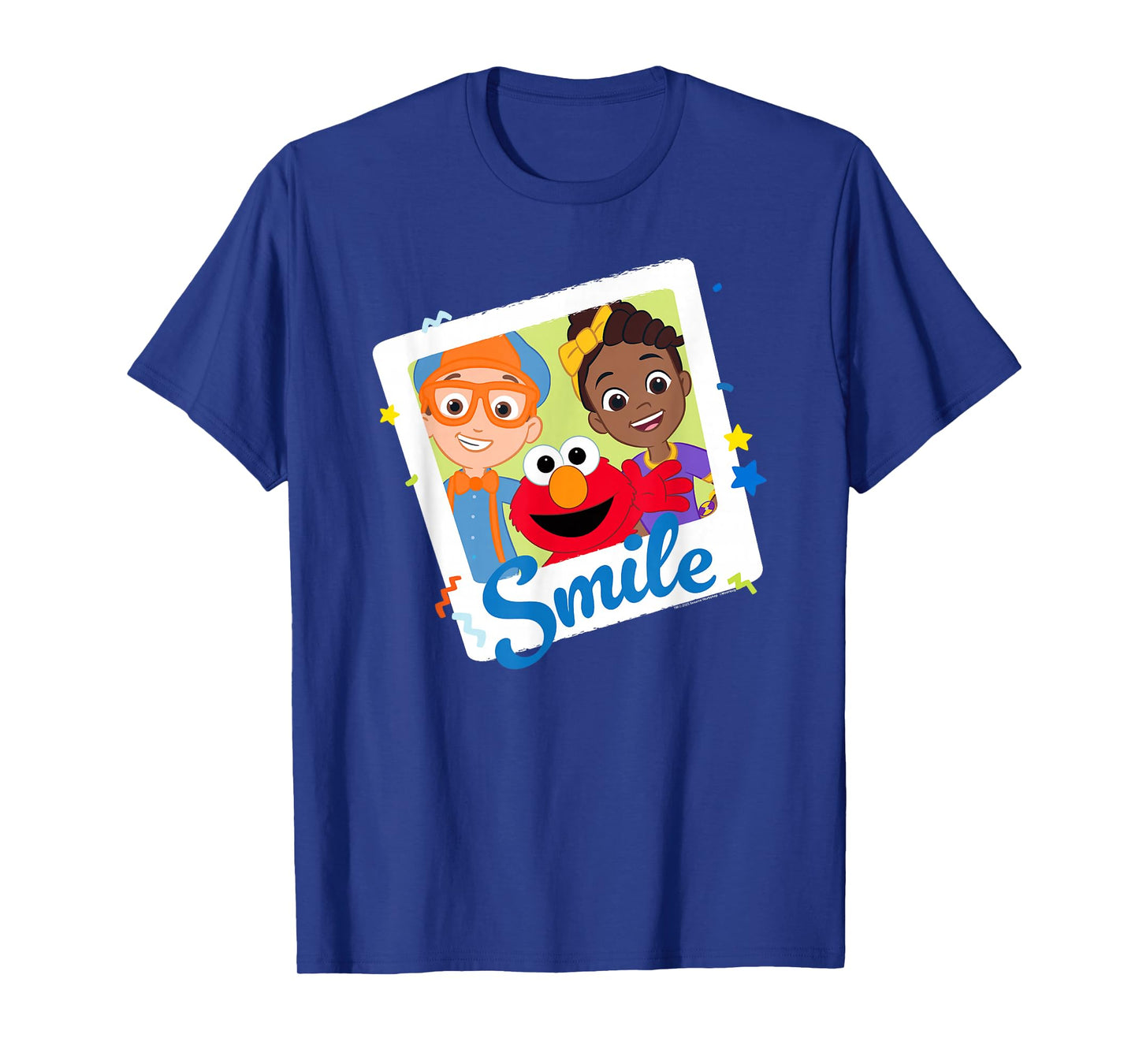 Blippi Sesame Street Smile Blippi Elmo & Meekah Polaroid T-Shirt
