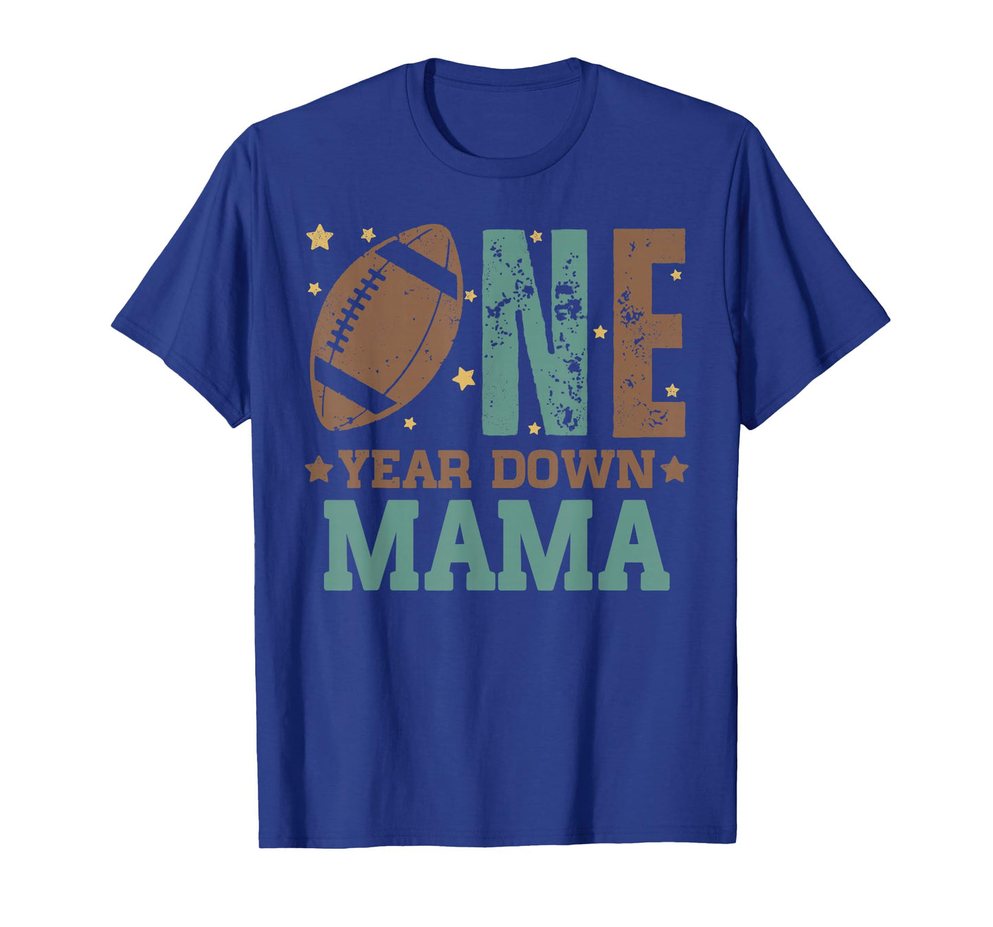 Mama of the 1 Year old Football 1st Year Down Birthday Party T-Shirt