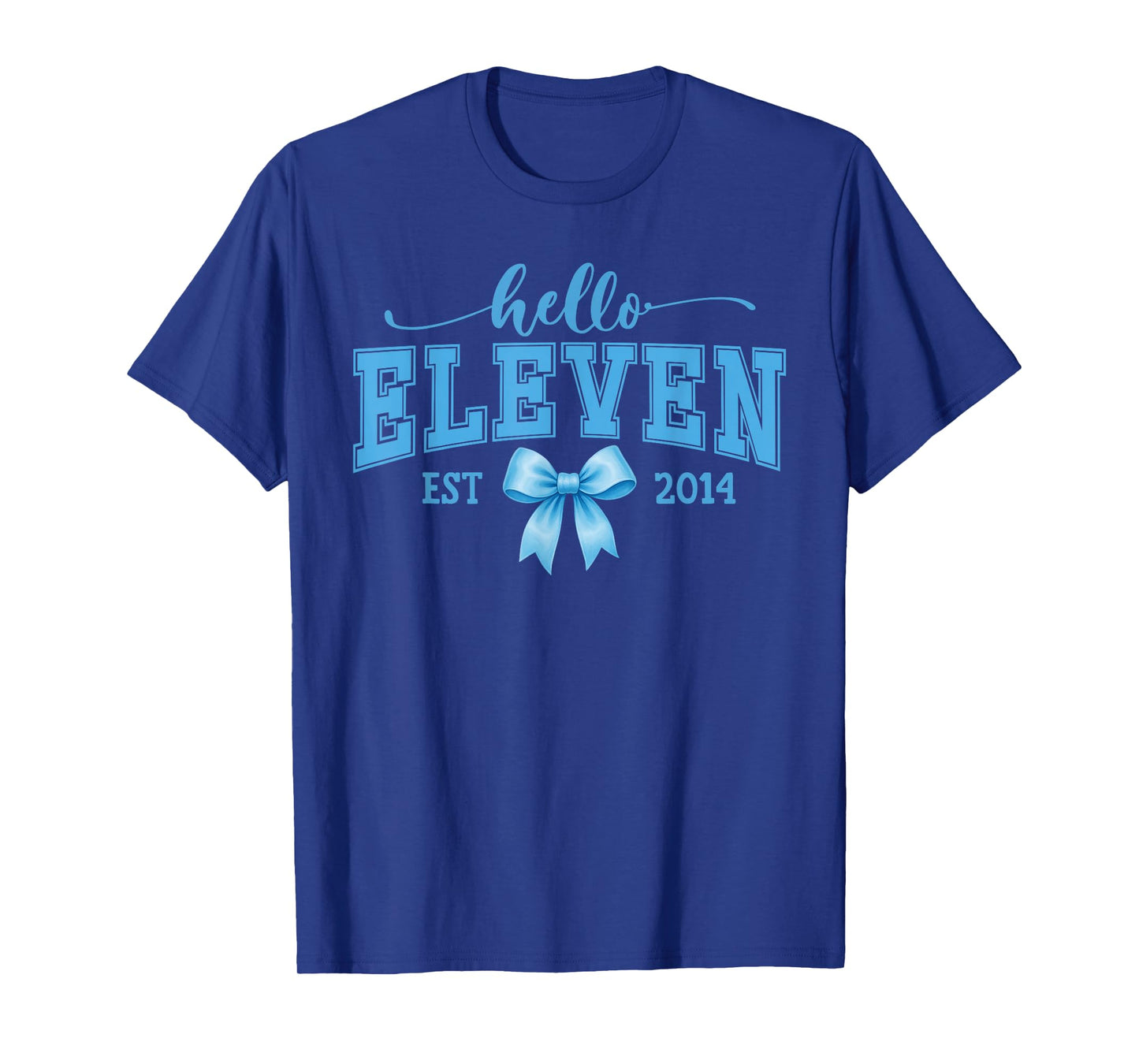 Hello Eleven Est 2014 Coquette Bow 11th Birthday Girl T-Shirt