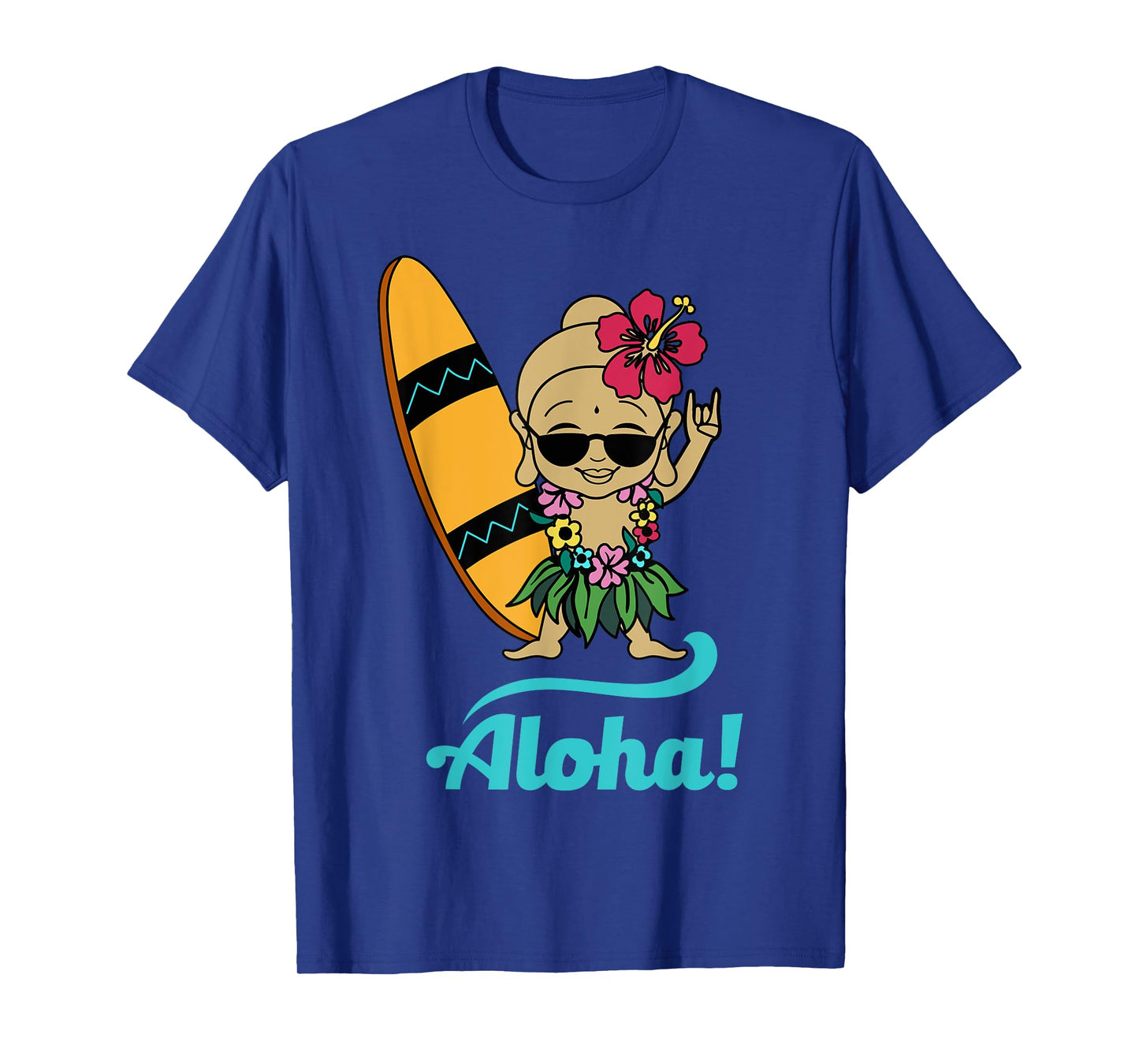 Hawaiian Surfing Buddha Aloha Hawaii Beach Yoga T-shirt T-Shirt