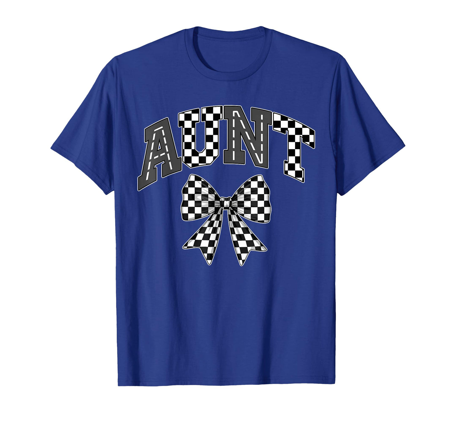 Aunt Racing Race Car Checkered Family Birthday Matching T-Shirt