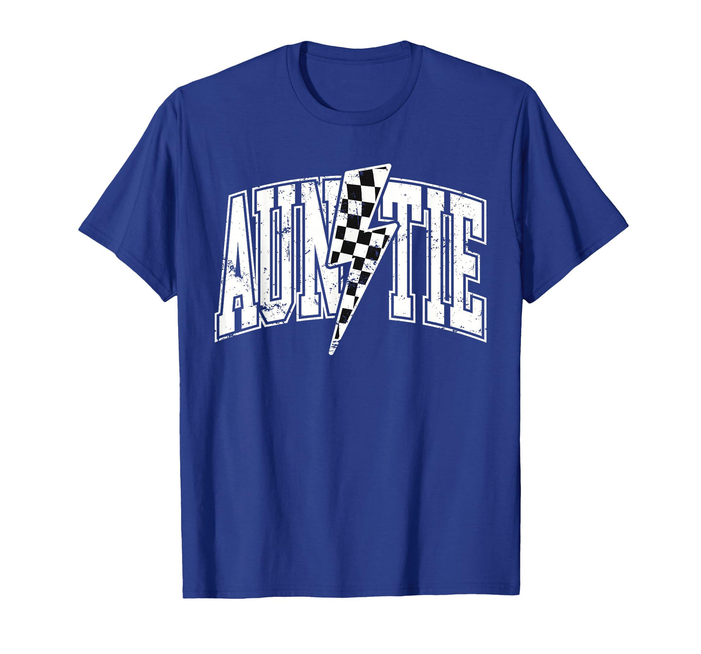 Auntie Hosting Race Car Pit Crew Checkered Birthday Party T-Shirt