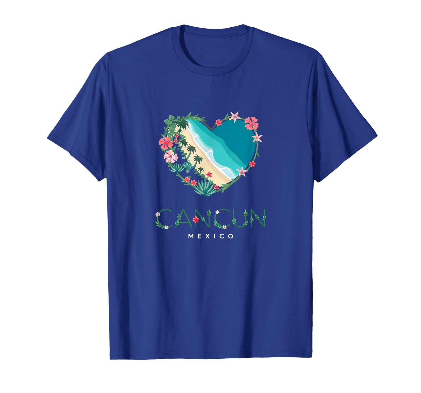 Cancun Floral Heart - Mexican Beach Lovers' Souvenir T-Shirt