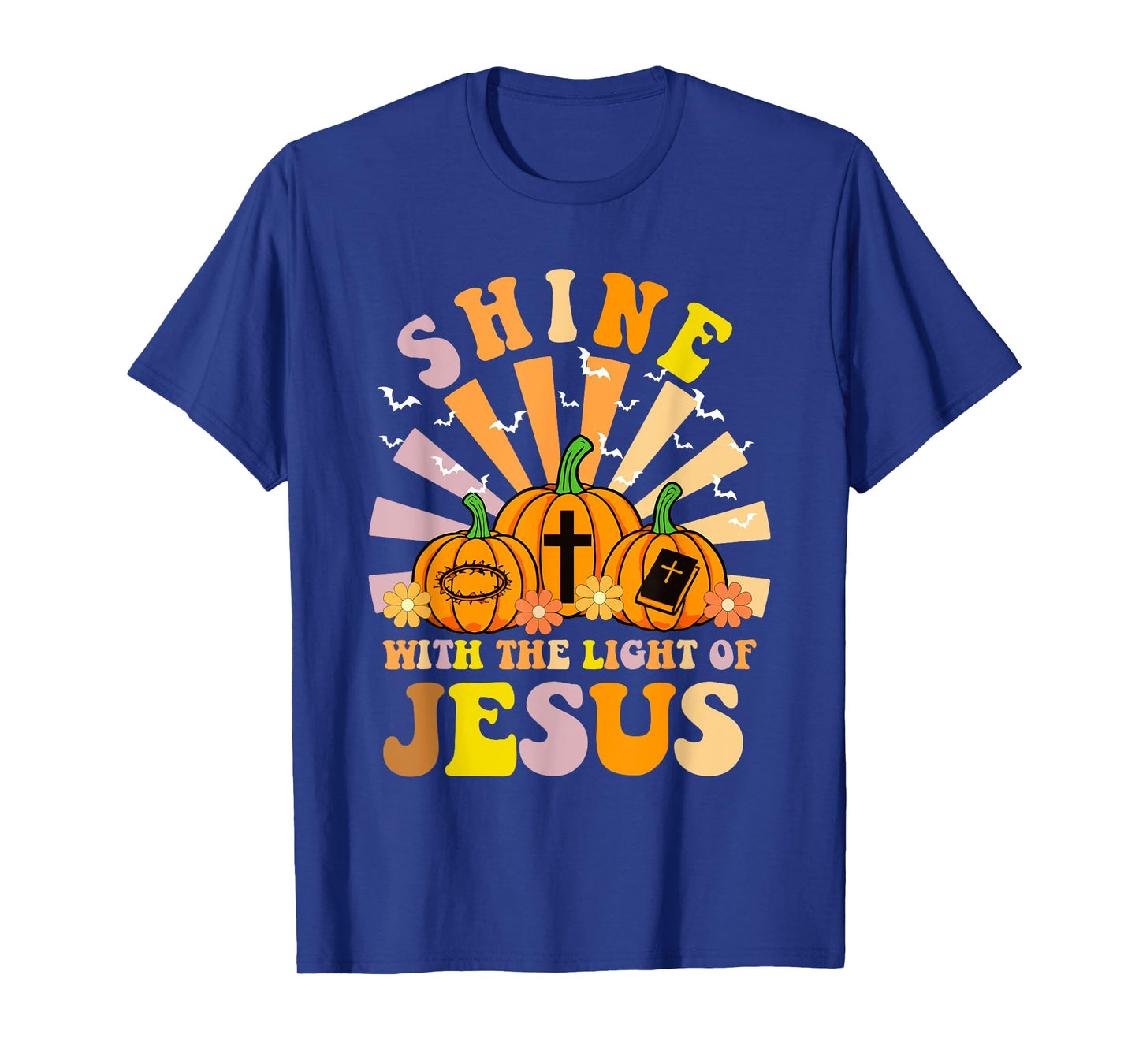 Shine with The Light of Jesus Christian Halloween Pumpkin T-Shirt