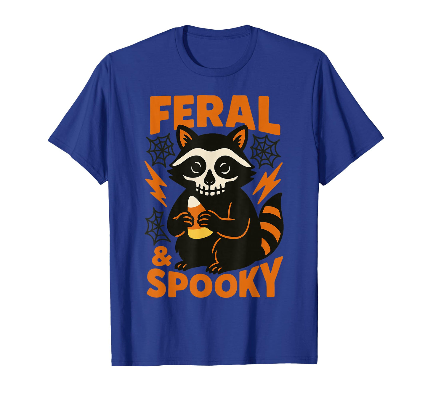 Feral And Spooky Halloween Raccoon Skull Trick Or Treat T-Shirt