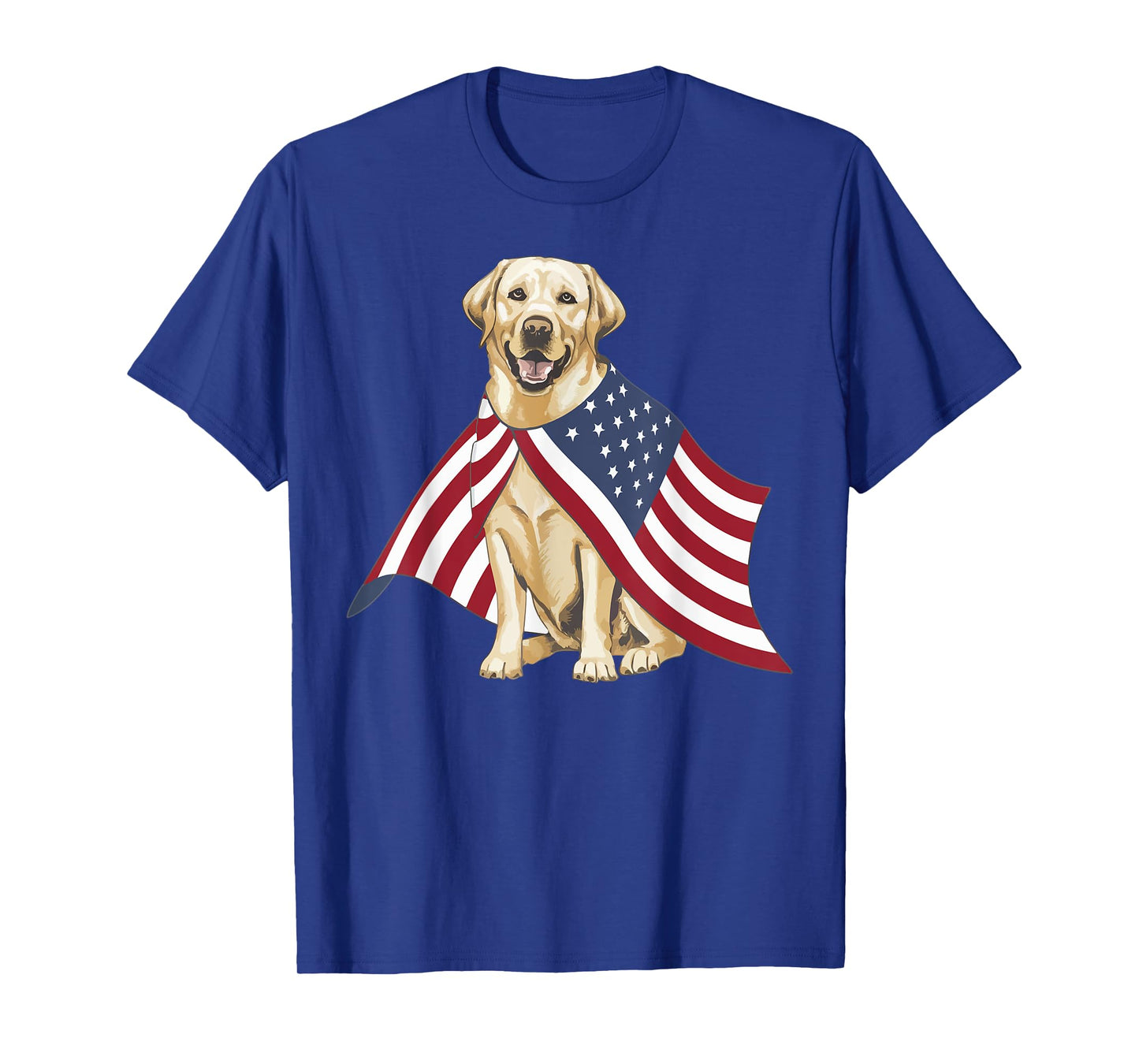 Yellow Labrador Labs Patriotic American Flag Dog 4th of July T-Shirt