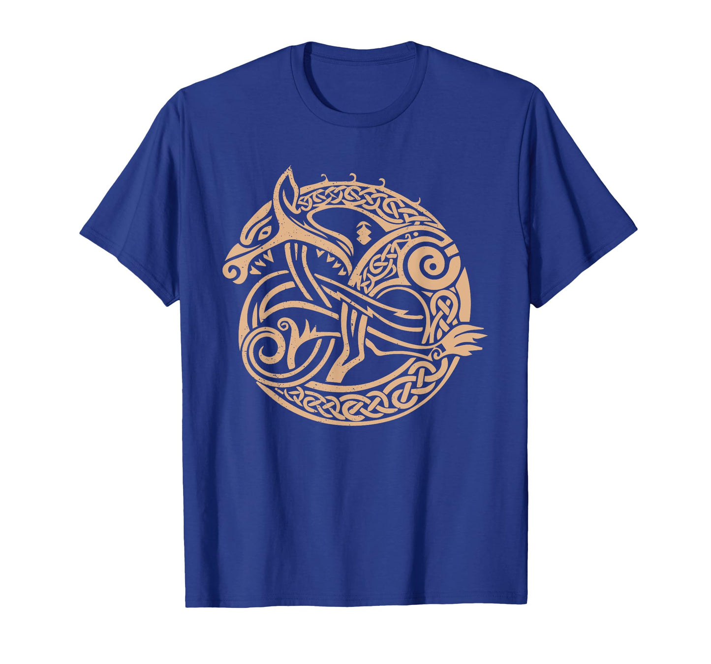 Nordic Tribal Fenrir the Wolf Viking Symbol Beige T-Shirt