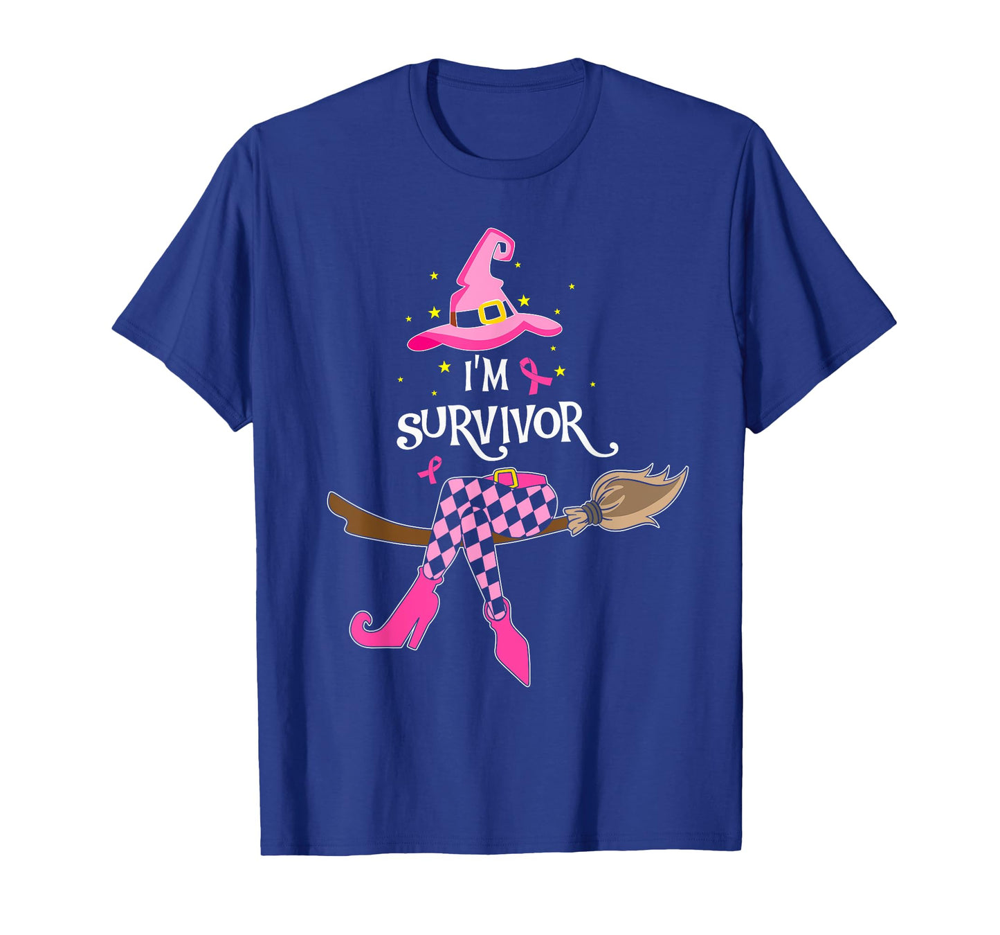 Witch Im A Survivor Halloween Breast Cancer Awareness Women T-Shirt