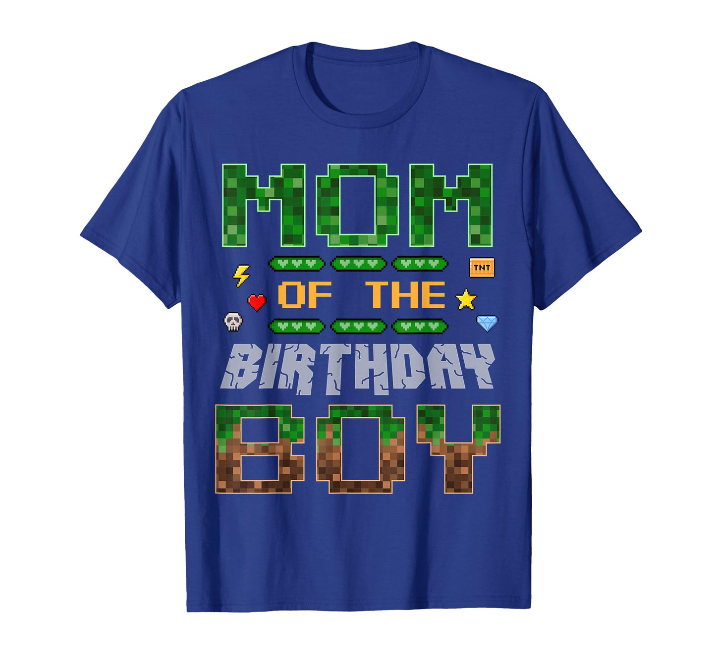 Mom of The Birthday Boy Pixel Gamer Family Love T-Shirt