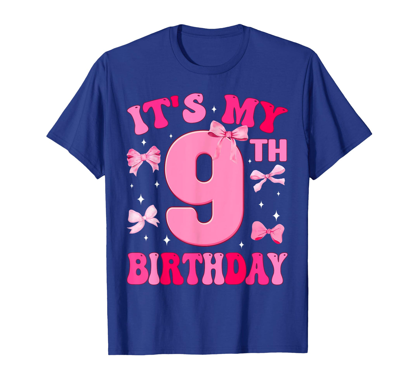 It's My 9th Birthday Girl Coquette Bow 9 Year Old Party Girl T-Shirt