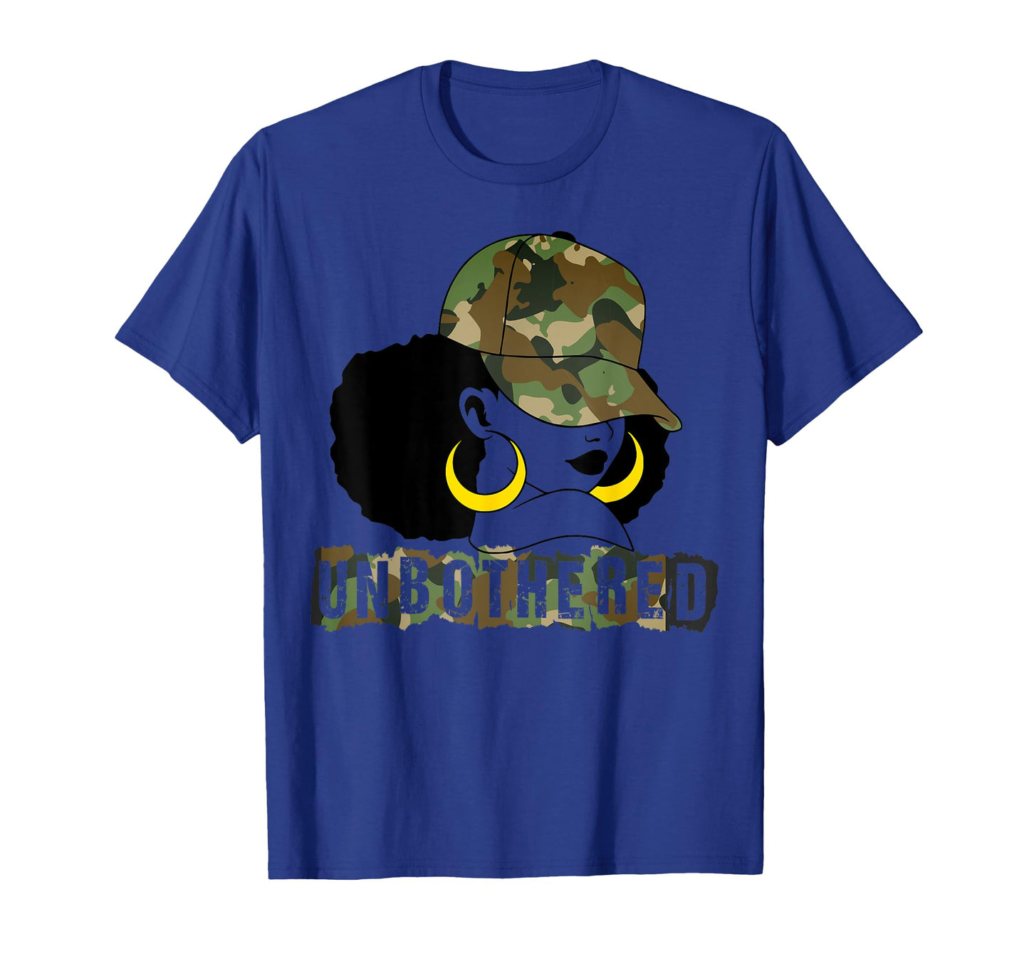Unbothered Black Woman Camo Camouflage Melanin Black History T-Shirt