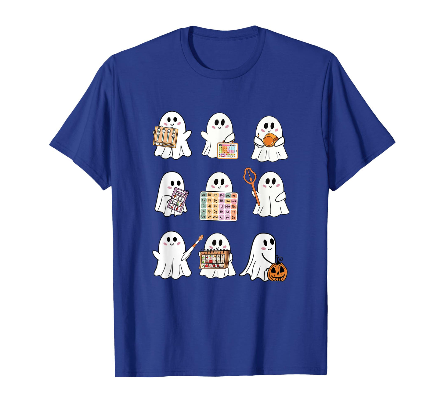 Retro SLP Ghost Halloween Speech Therapy Autumn Fall T-Shirt