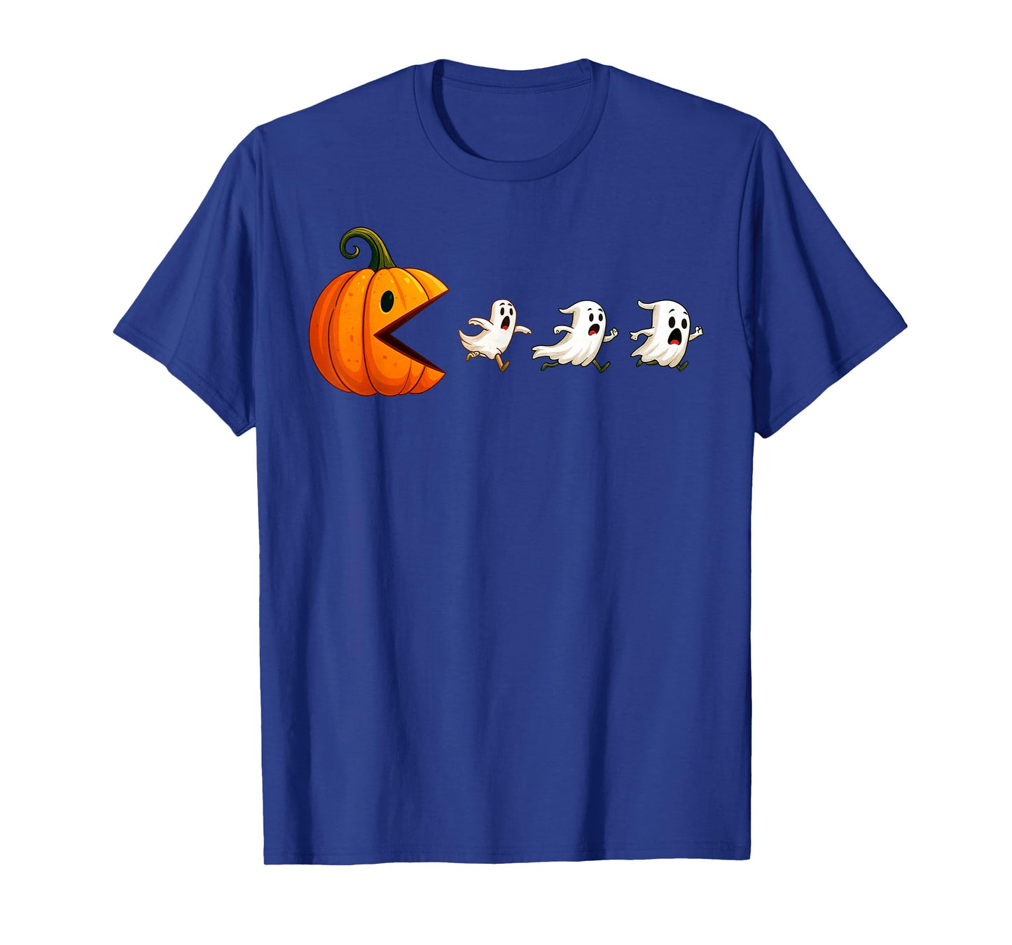 Pumpkin Eating Ghost Halloween Gaming Boys Teen Kids T-Shirt