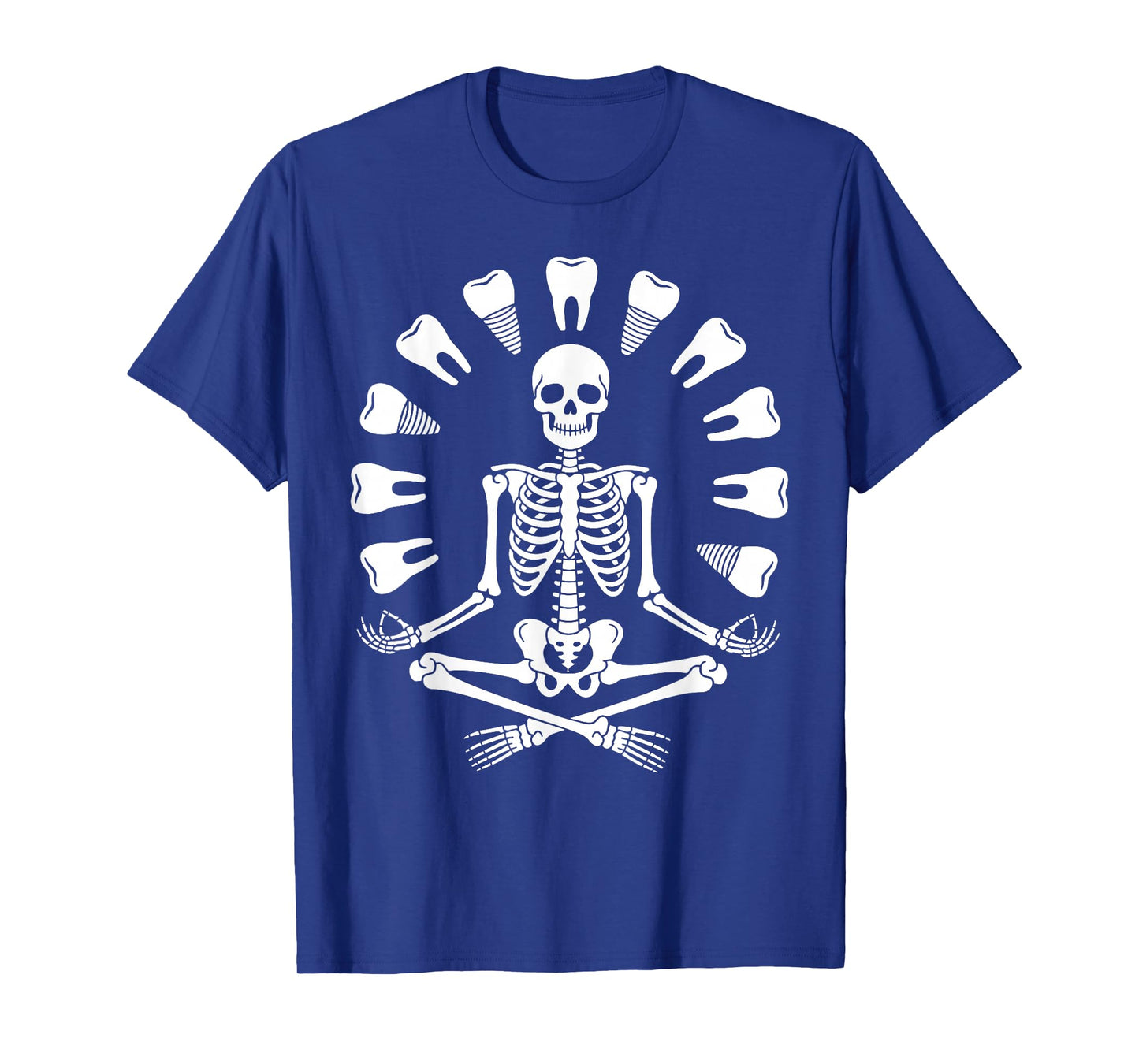 Funny Skeleton Yoga Dentist Tooth Dental Hygienist Halloween T-Shirt