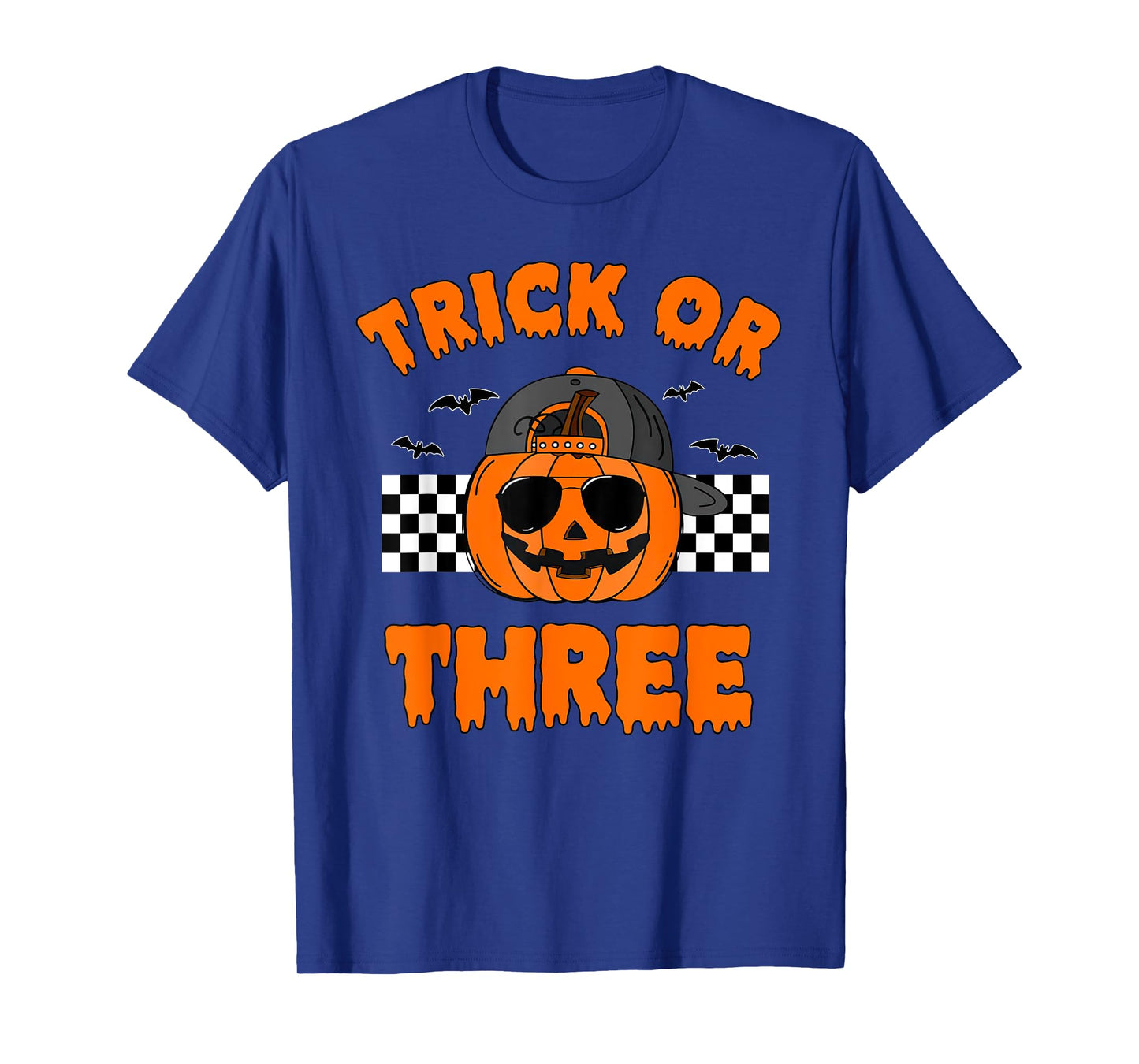 Trick or Three Pumpkin Halloween 3rd Birthday Boy 3 Years T-Shirt