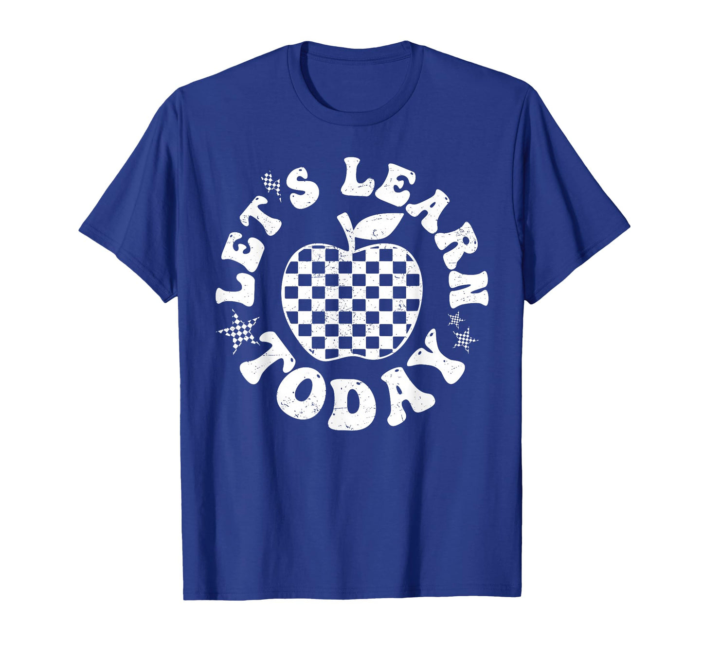 Let's Learn Today Checkered Apple Back To School Teacher T-Shirt