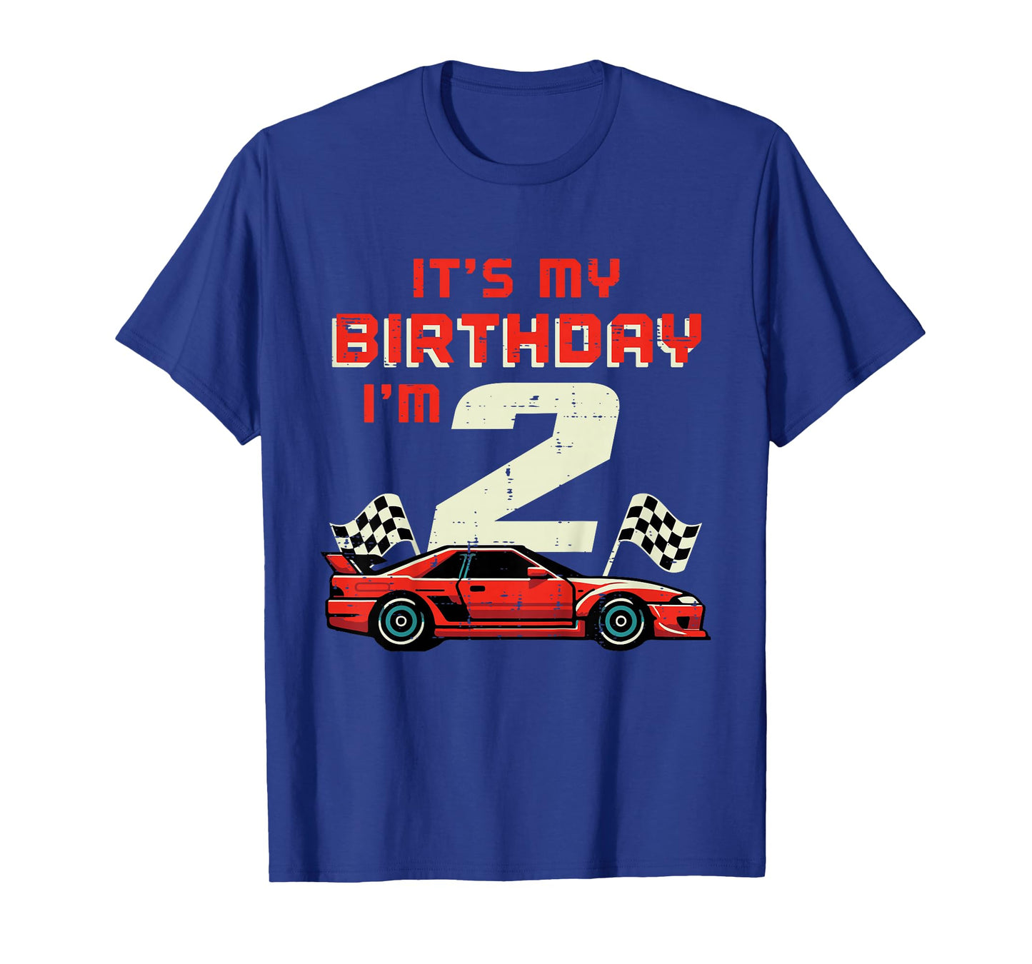 Kids Its My Birthday Im 2 Race Car 2nd Bday Two Year Old Boys Kid T-Shirt