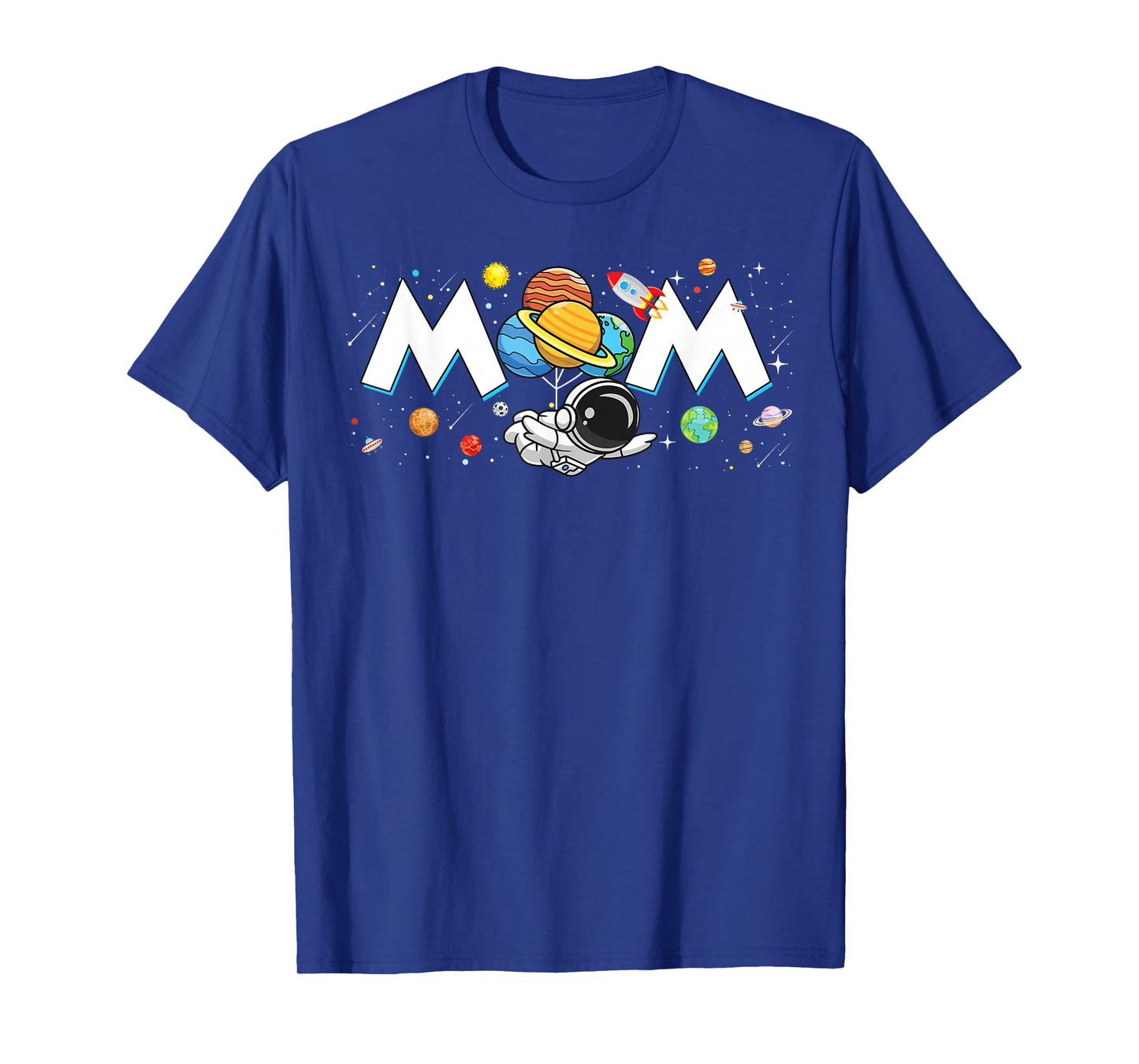 Mom of The Birthday Boy Funny Astronaut Space Family Planets T-Shirt