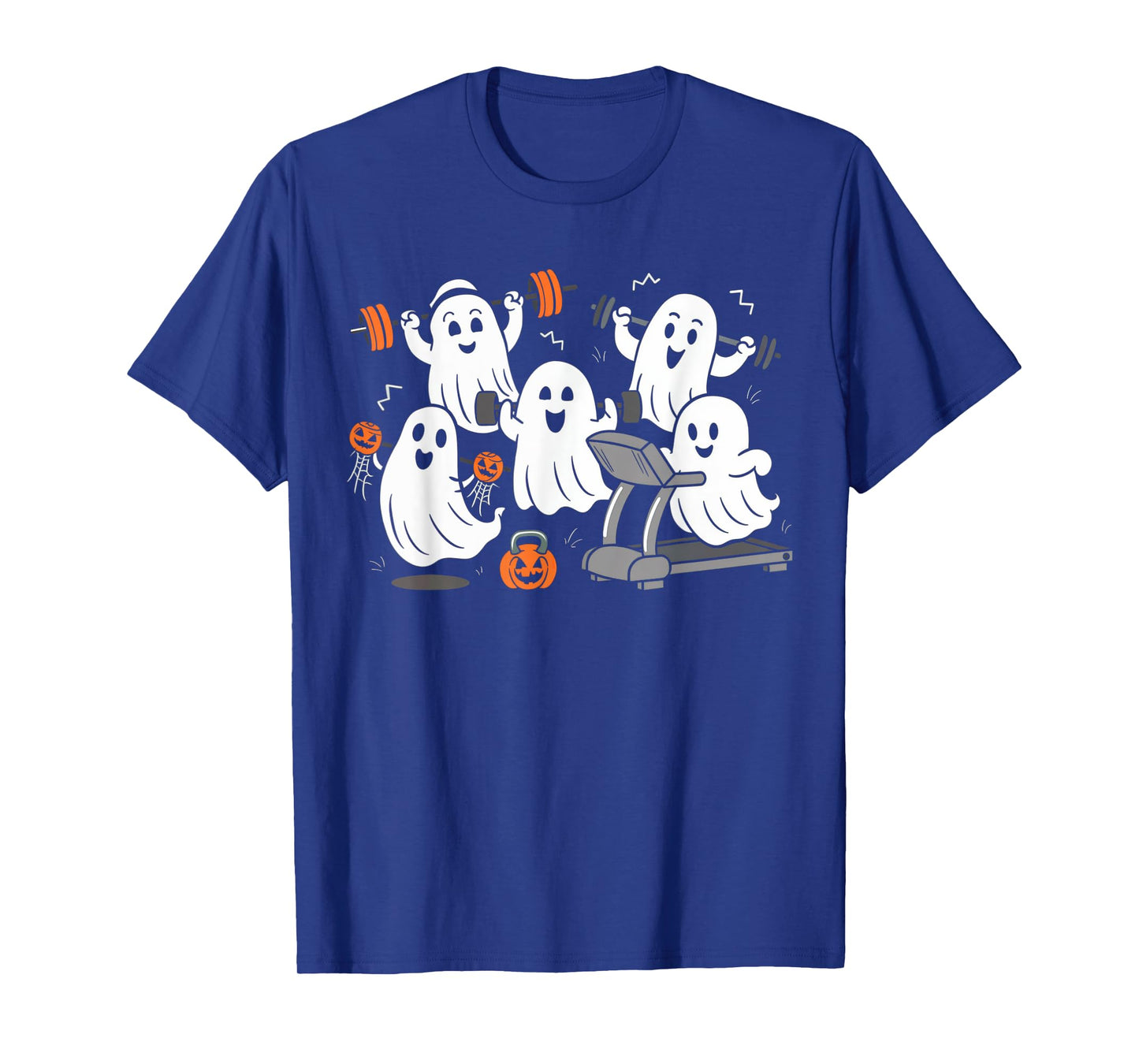 Working Out Ghost Gym Halloween Shirt Fitness Weightlifting T-Shirt
