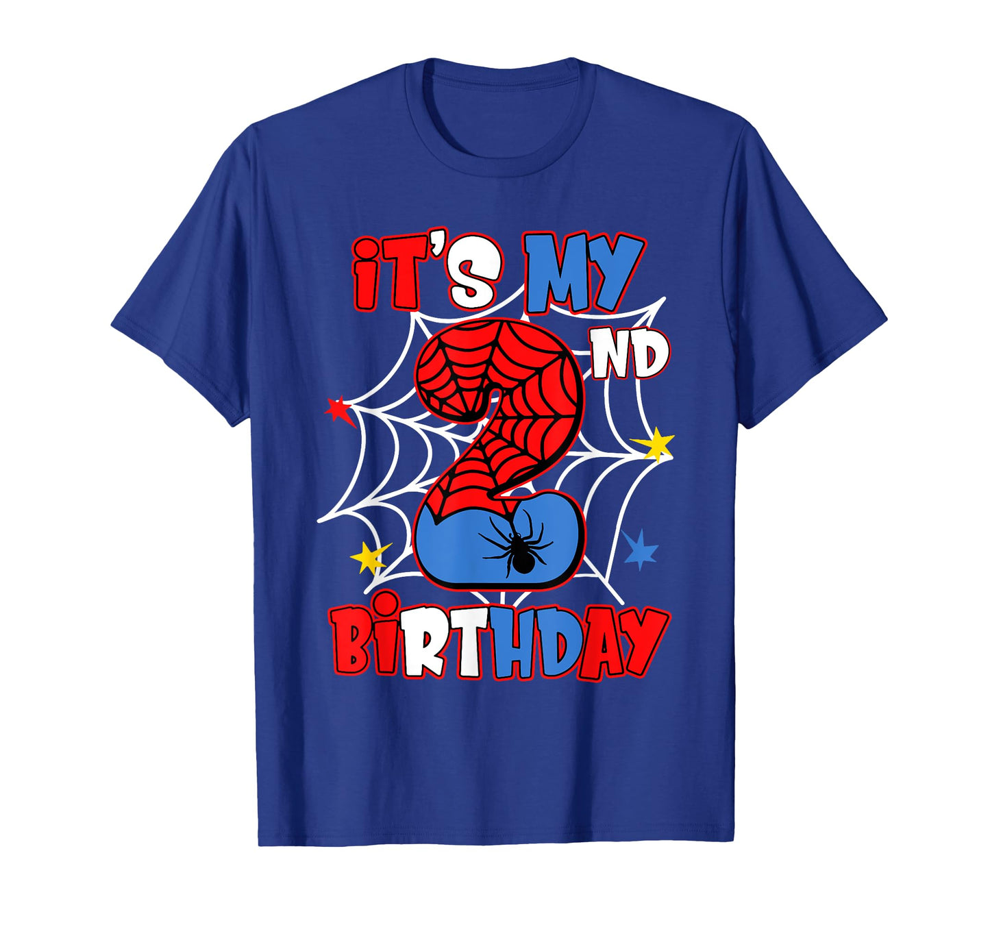 It's My 2nd Birthday Spider Web Theme Party 2 Years Old Boys T-Shirt