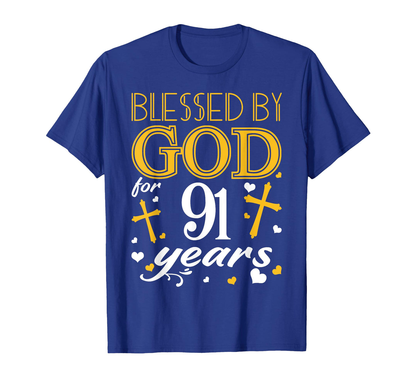 Vintage Blessed By God For 91 Years Happy 91st Birthday T-Shirt