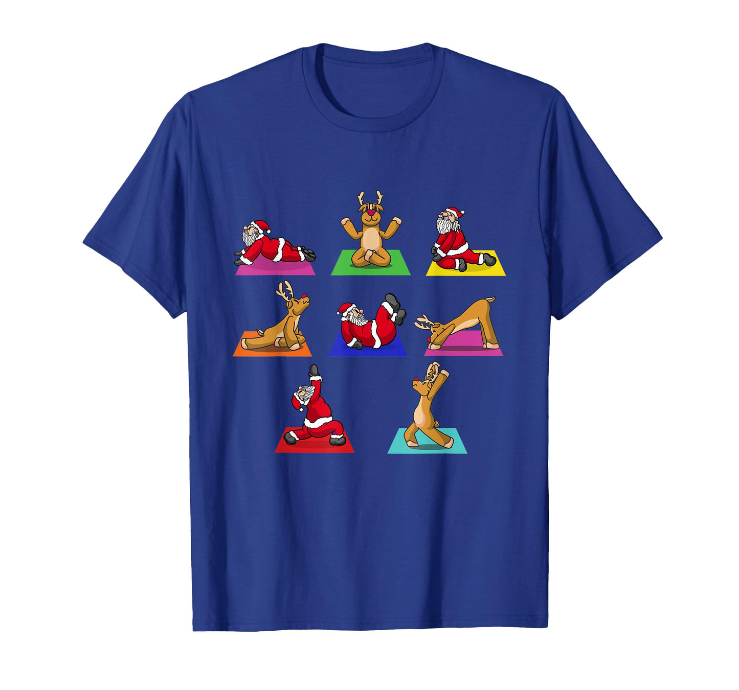 Reindeer Santa Claus Yoga Outfit Ladies Meditation Christmas T-Shirt