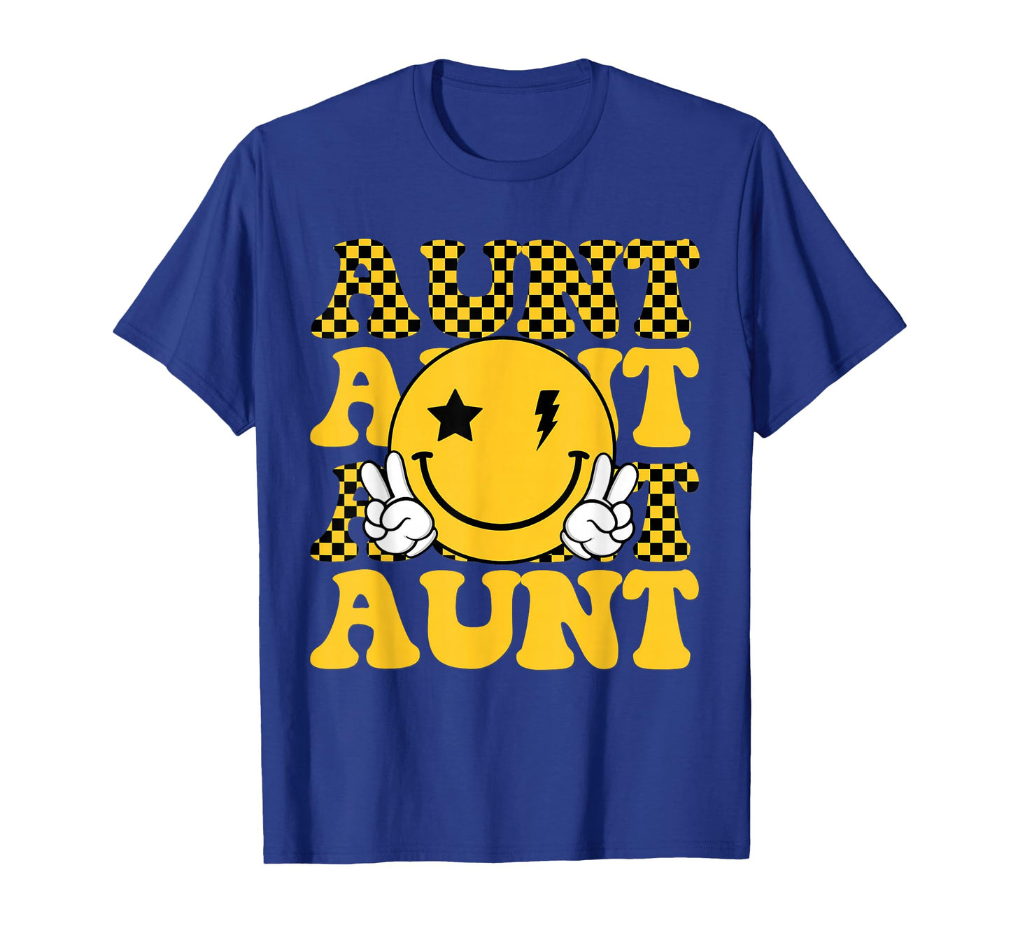 Aunt One Happy Dude 1st Smile Face Birthday Family Matching T-Shirt