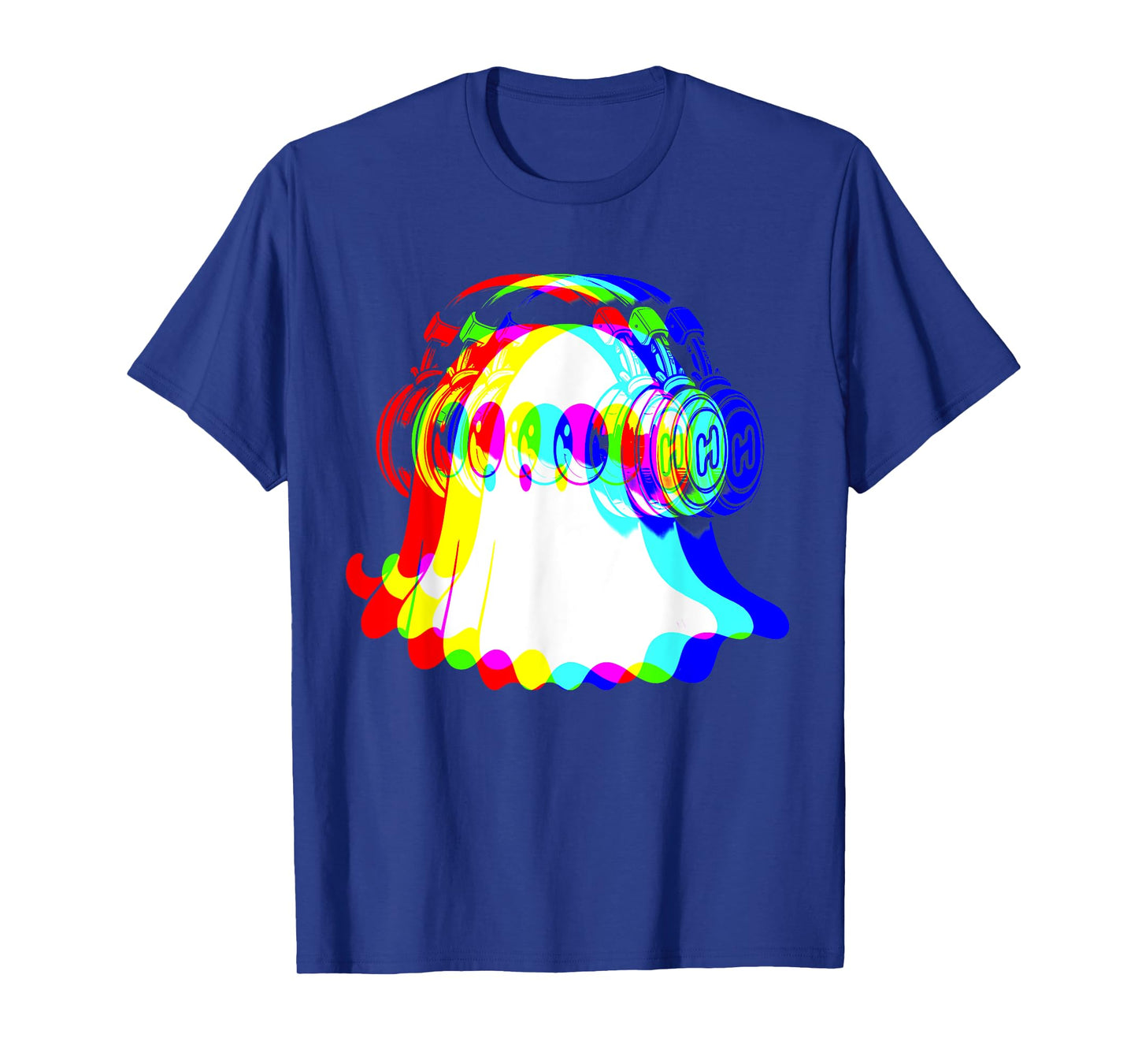 House Music Ghost DJ Rave Color Optical Illusion Halloween T-Shirt