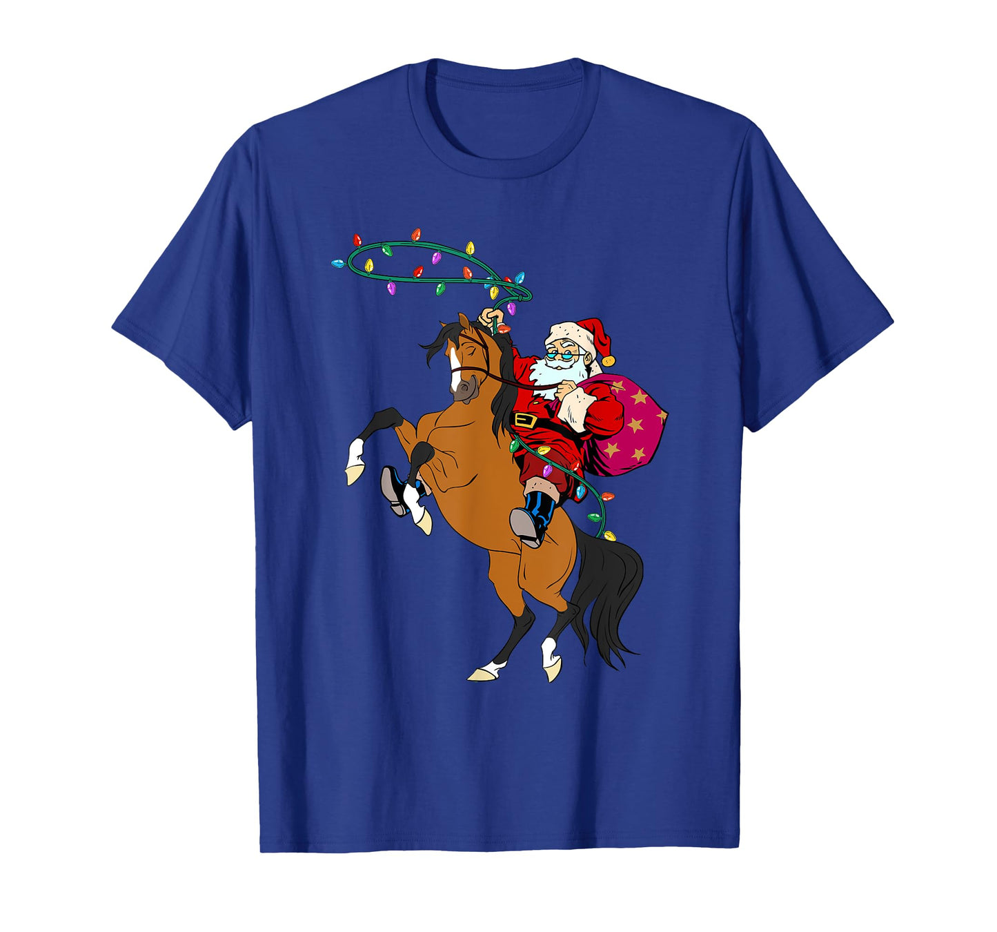 Cowboy Santa Claus Riding A Horse Christmas Cowboy Kids Boys T-Shirt