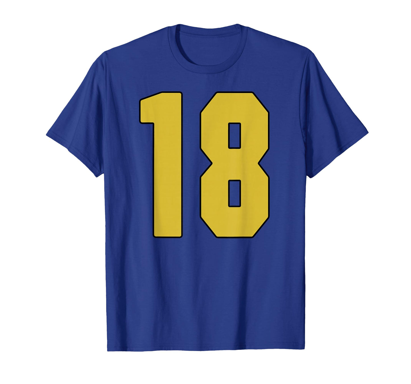 Old Gold Black Number 18 Jersey Player Uniform #18 T-Shirt