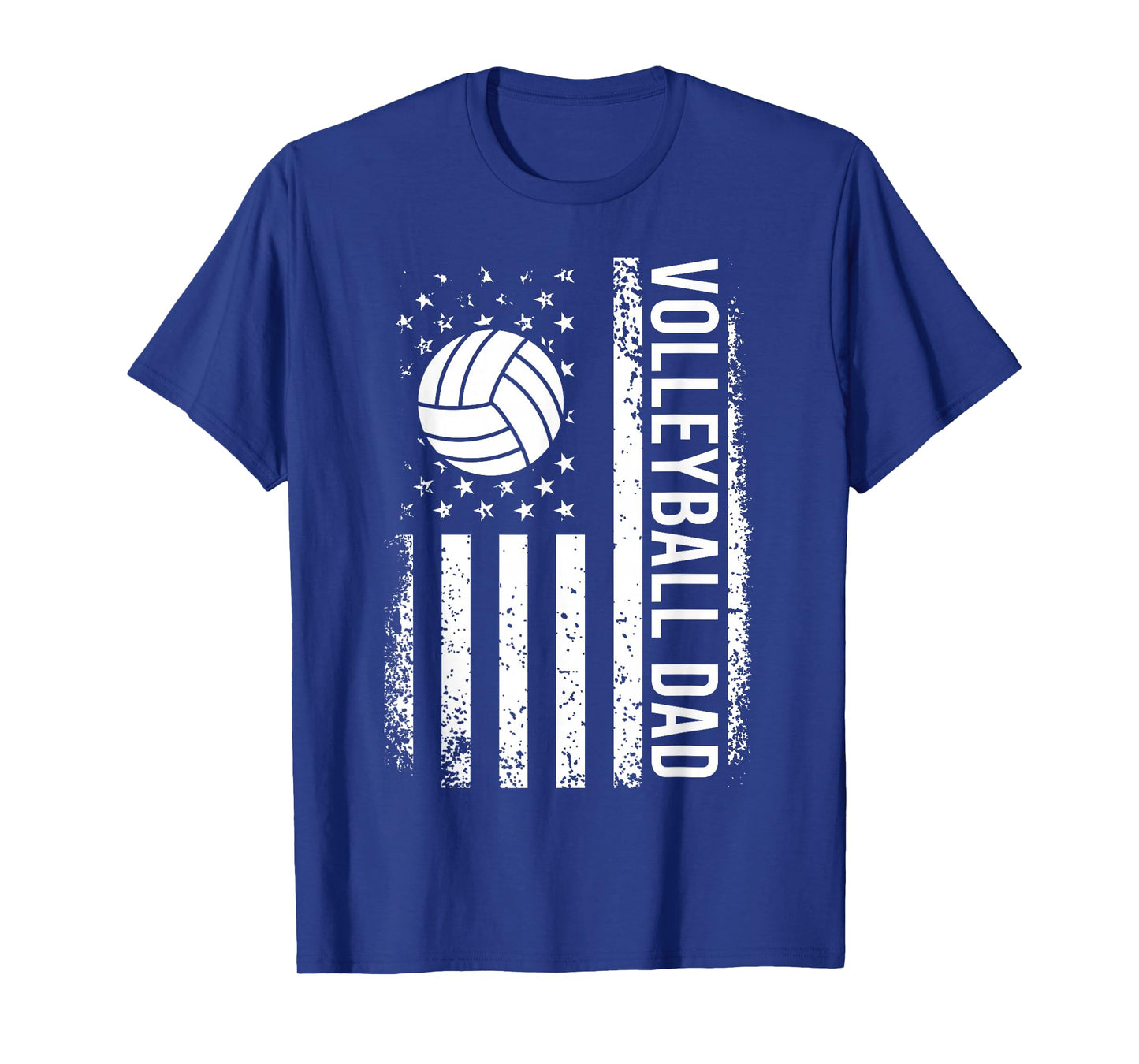 Vintage Volleyball Dad USA Flag Retro Fathers Day Daddy Papa T-Shirt