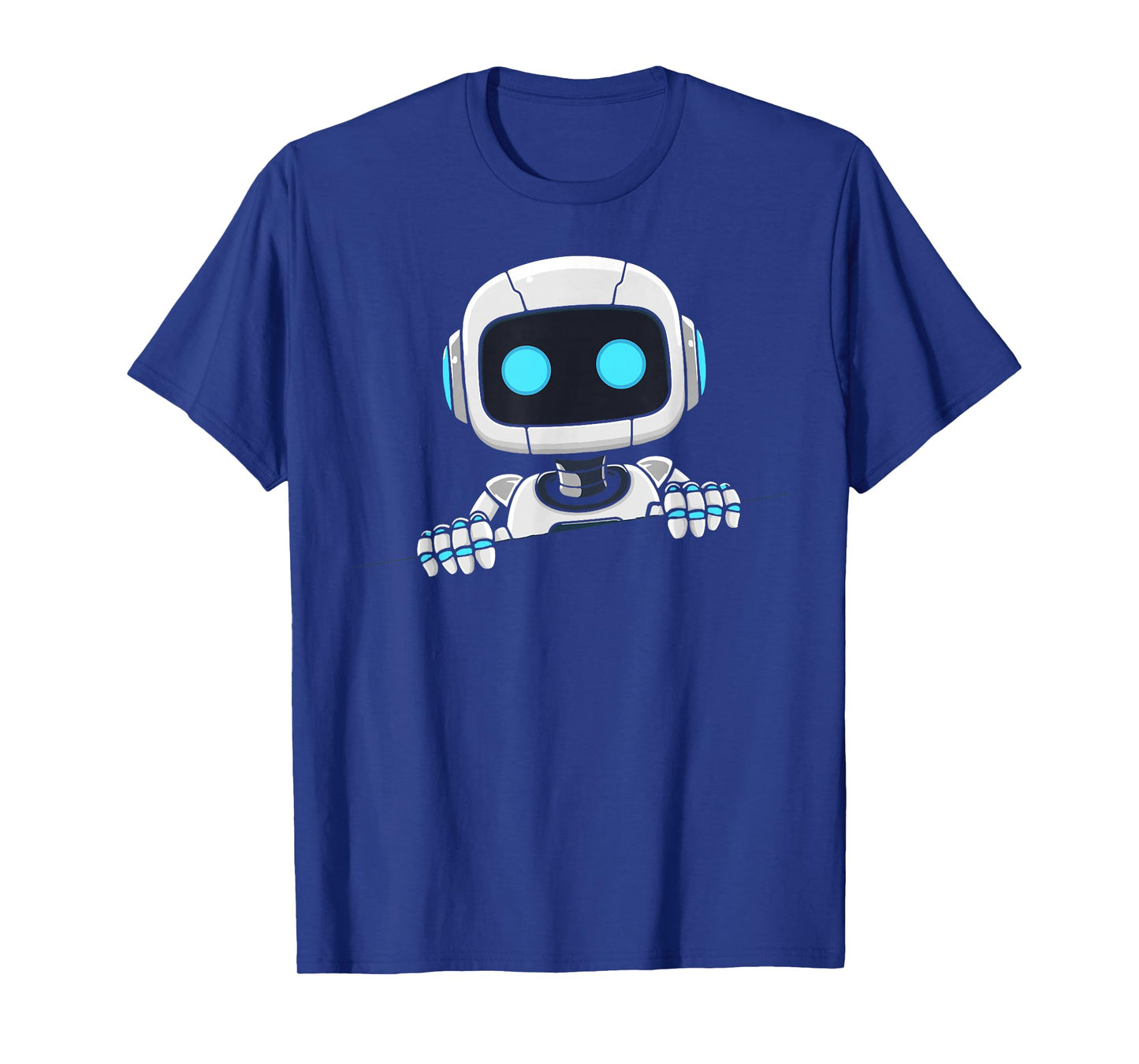 Cute robot face looks from torn fabric AI robot kids T-Shirt