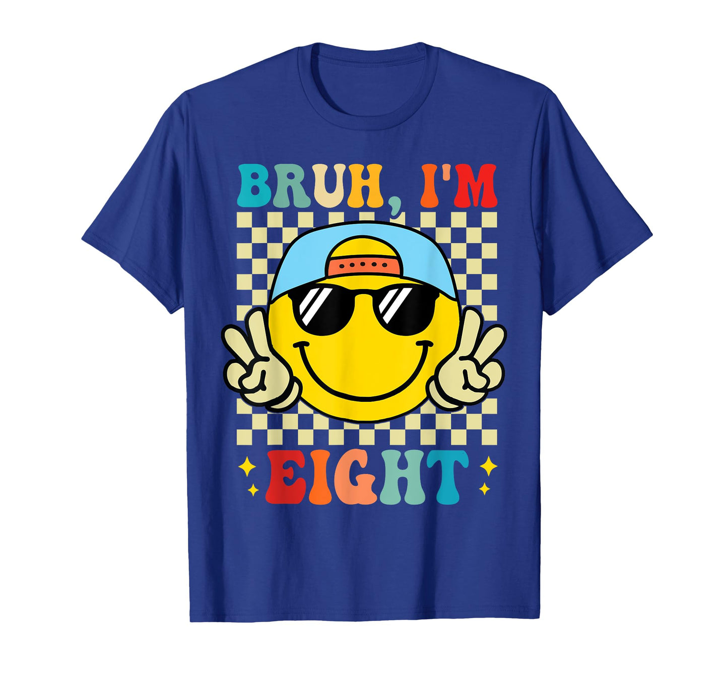 Bruh I'm Eight 8 8th Birthday Groovy Boys Girls 8 Years Old T-Shirt
