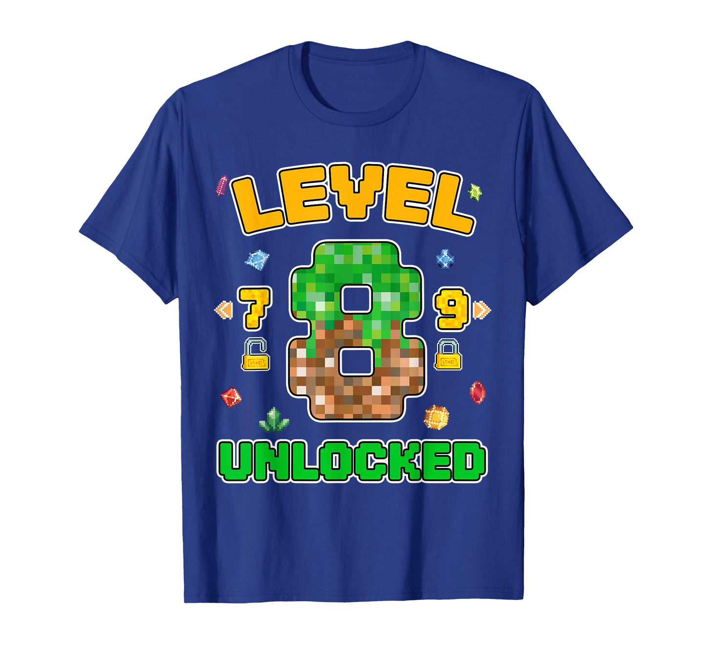 Funny 8 Year Old Birthday Boy Pixel Game 8th Bday Kids T-Shirt
