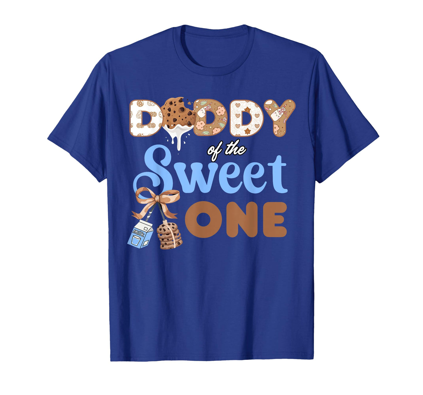 Daddy Of the Sweet One Cookies and Milk 1st Birthday T-Shirt