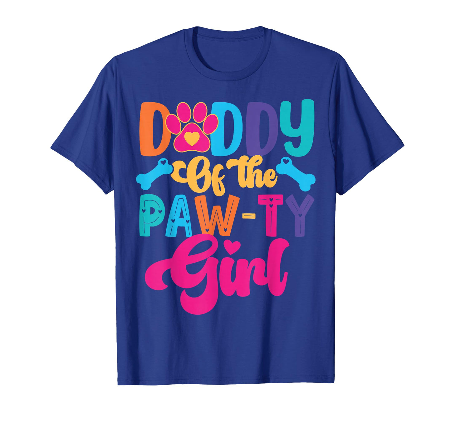 Daddy Of The Birthday Girl Dog Paw Family Matching Party T-Shirt