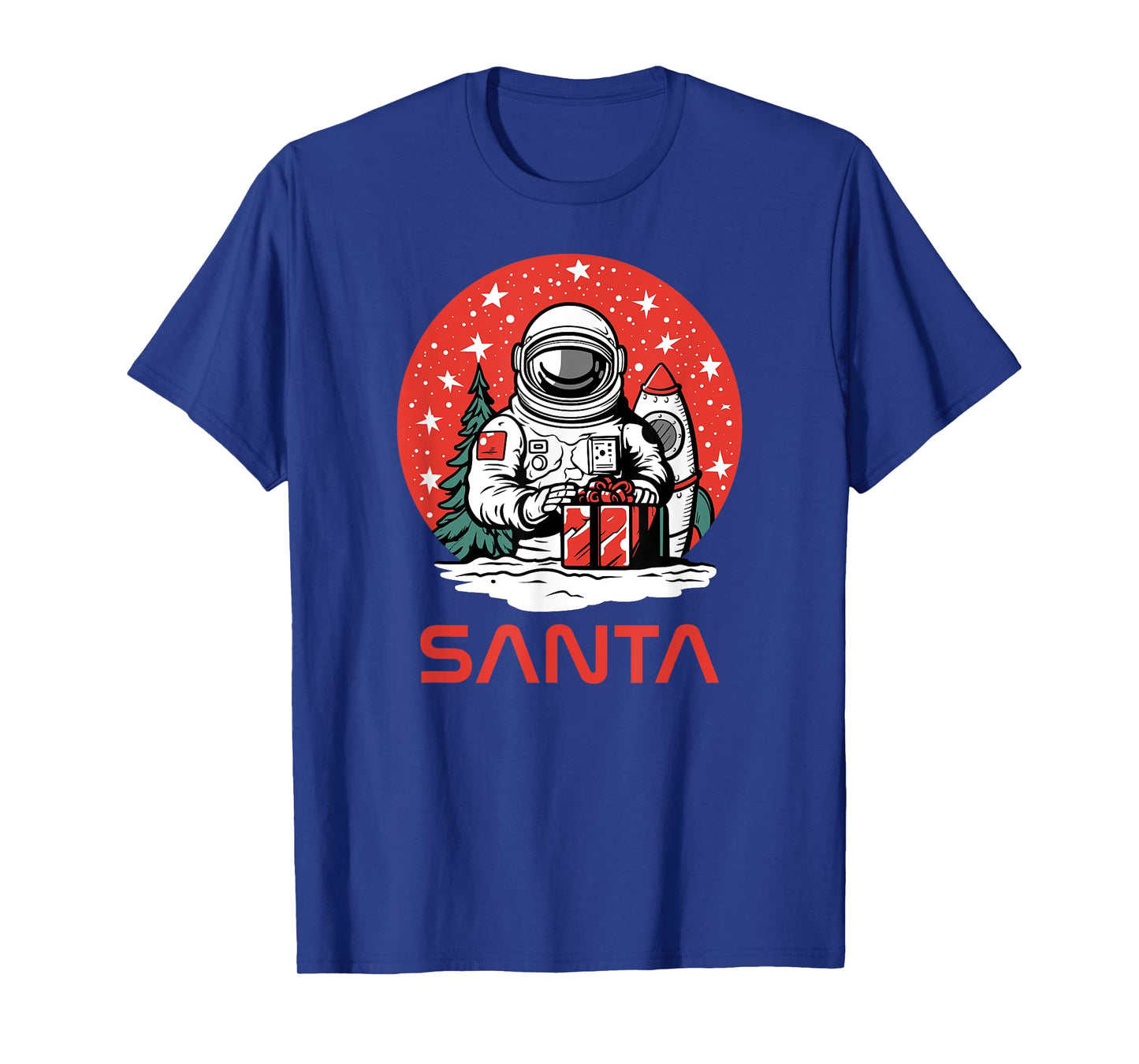 Space Santa Claus Astronaut Cosmos Presents Cool Christmas T-Shirt